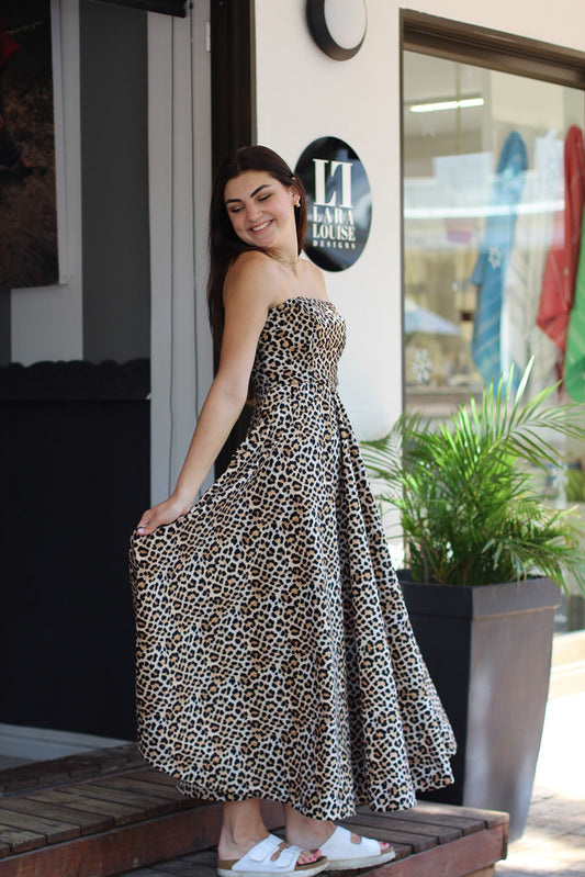 Leopard Strapless