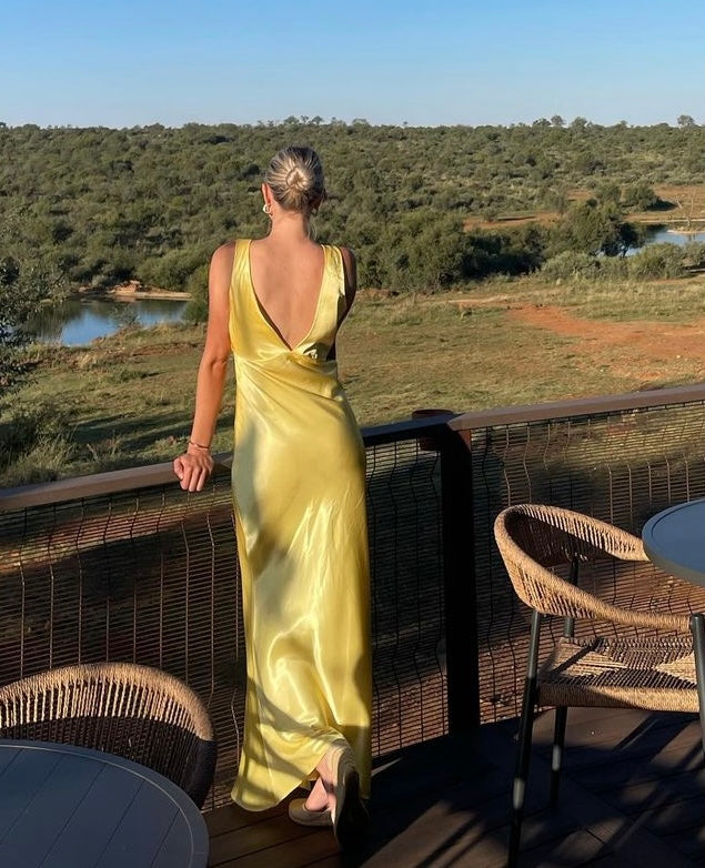 Yellow Silk Dress