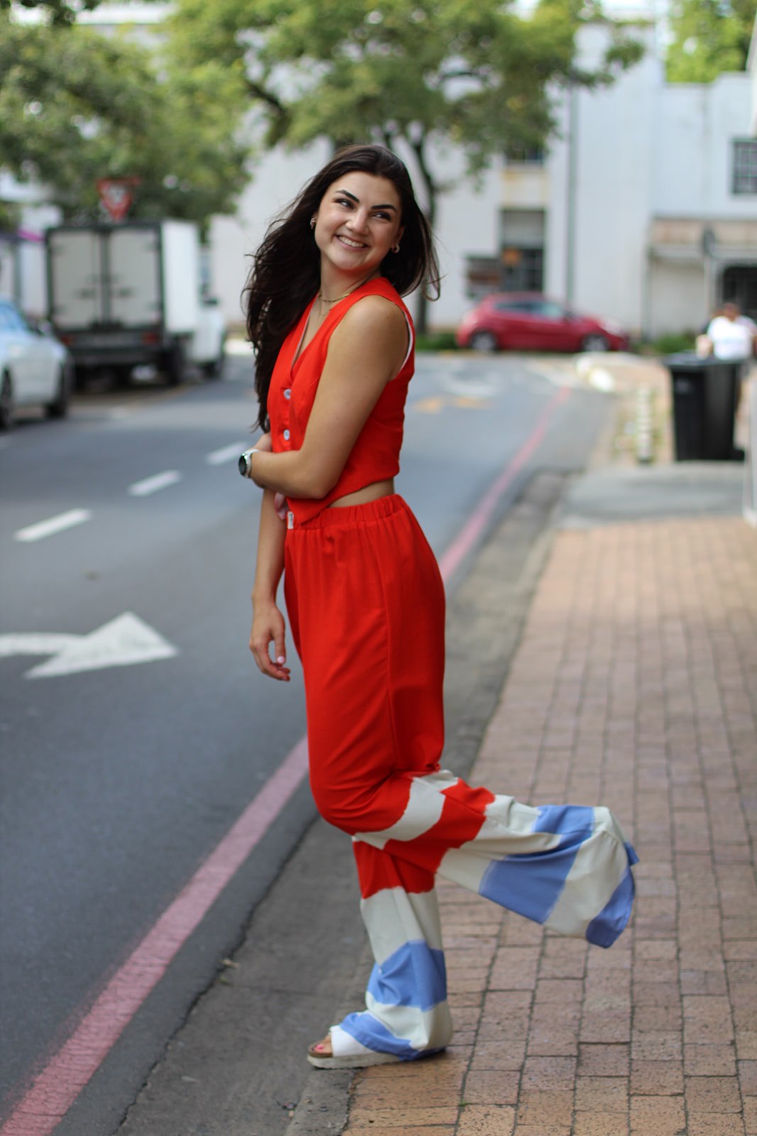 Red Linen Pants