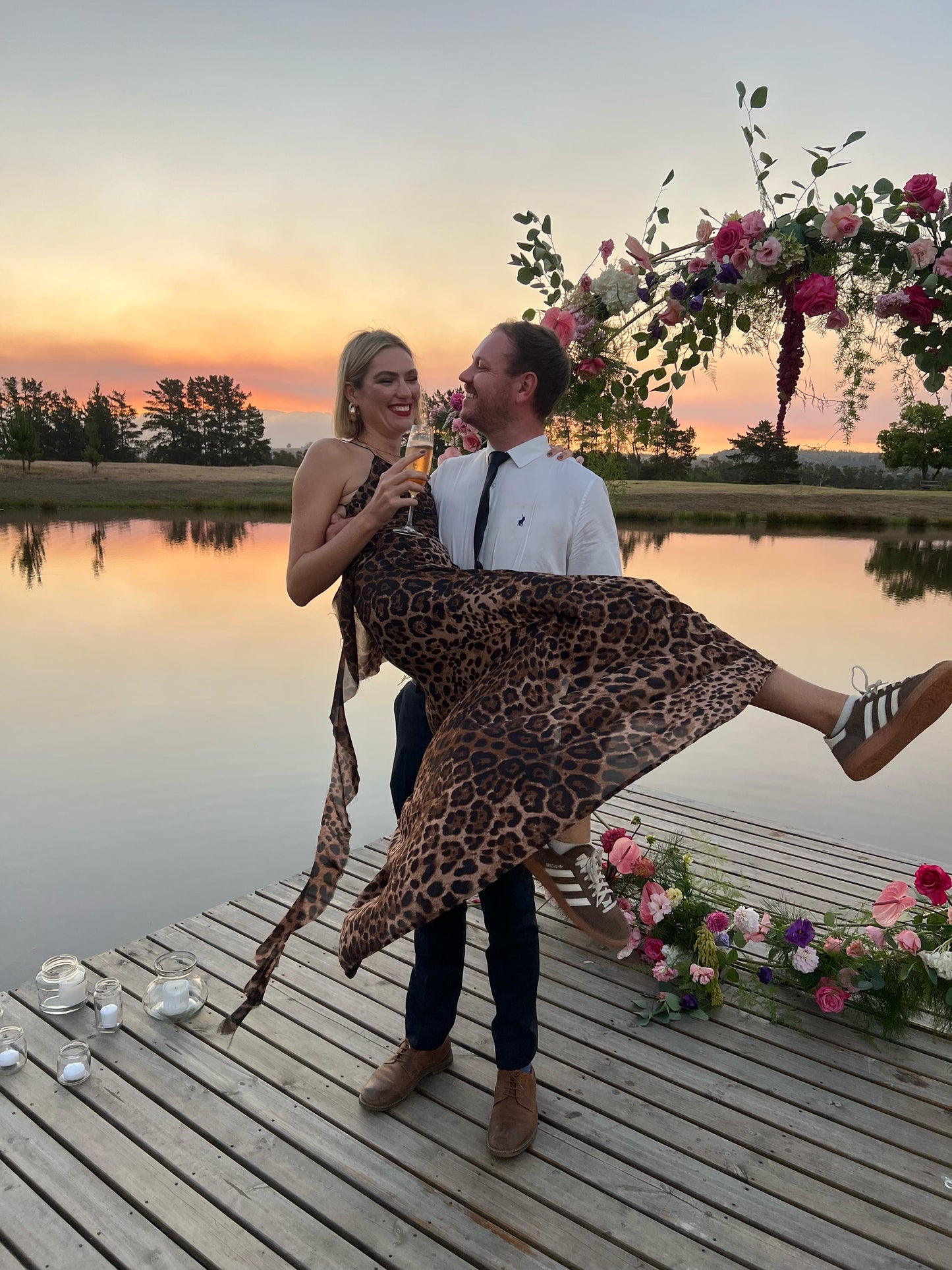 Leopard Print Chiffon Frill Dress