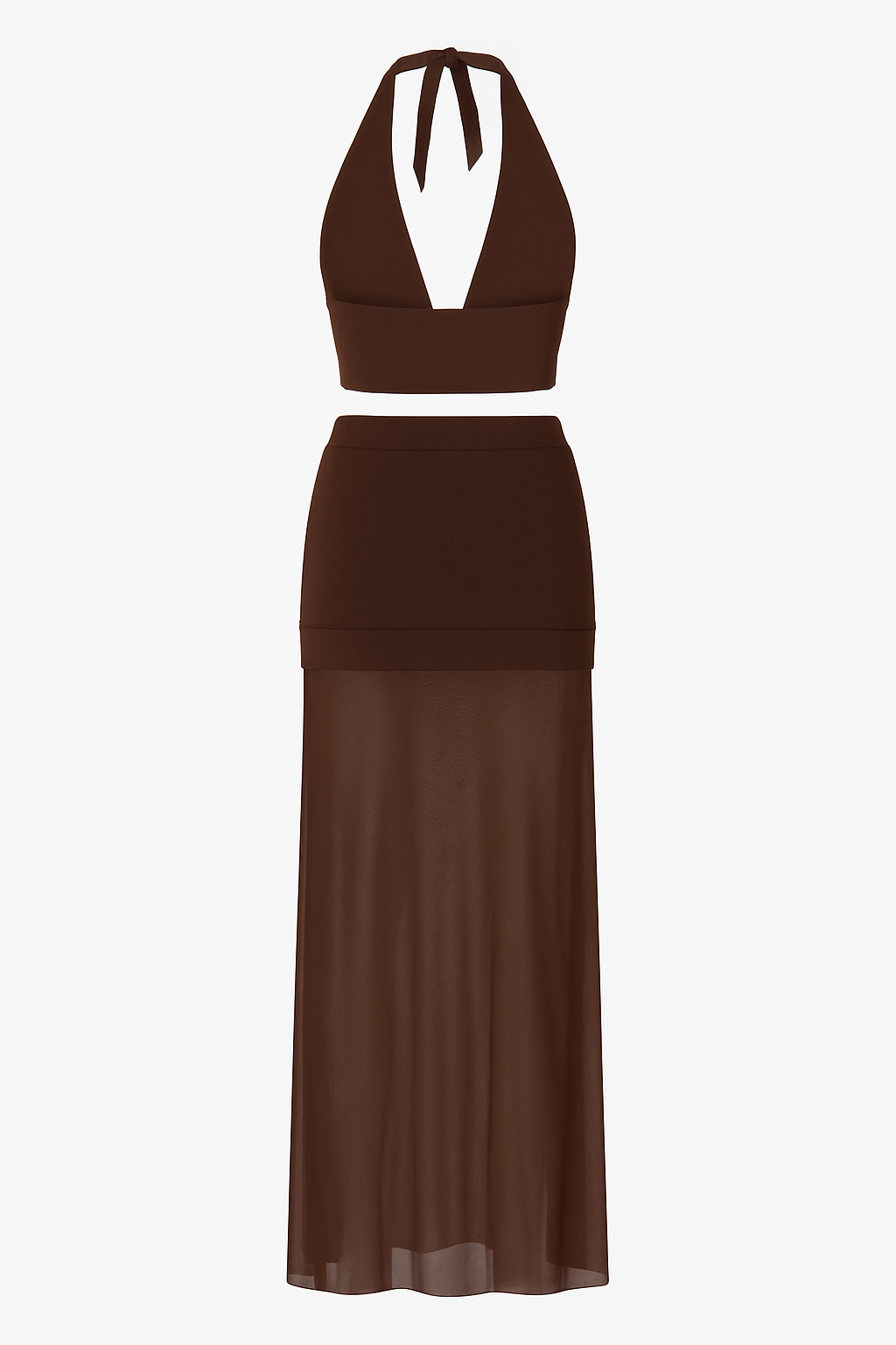 Chocolate Mesh Two-Piece Set