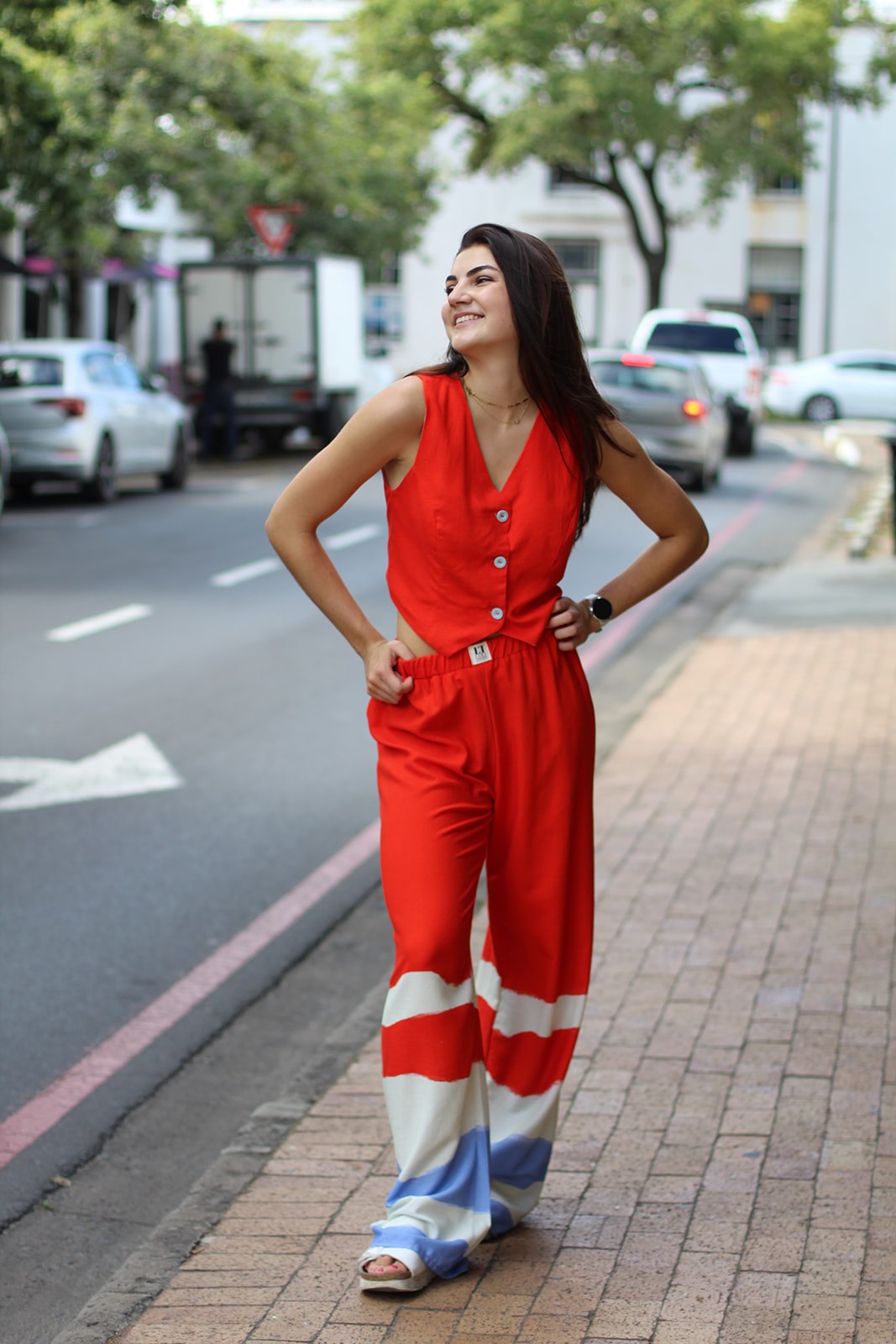 Red Linen Pants