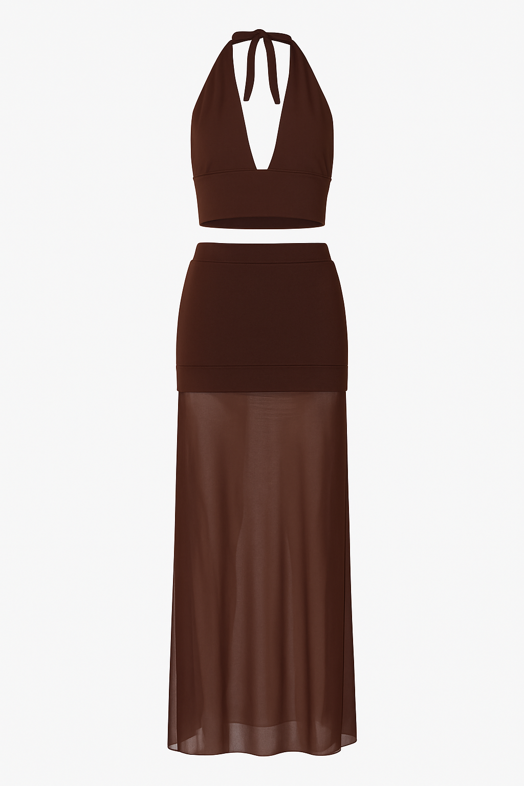 Chocolate Mesh Two-Piece Set