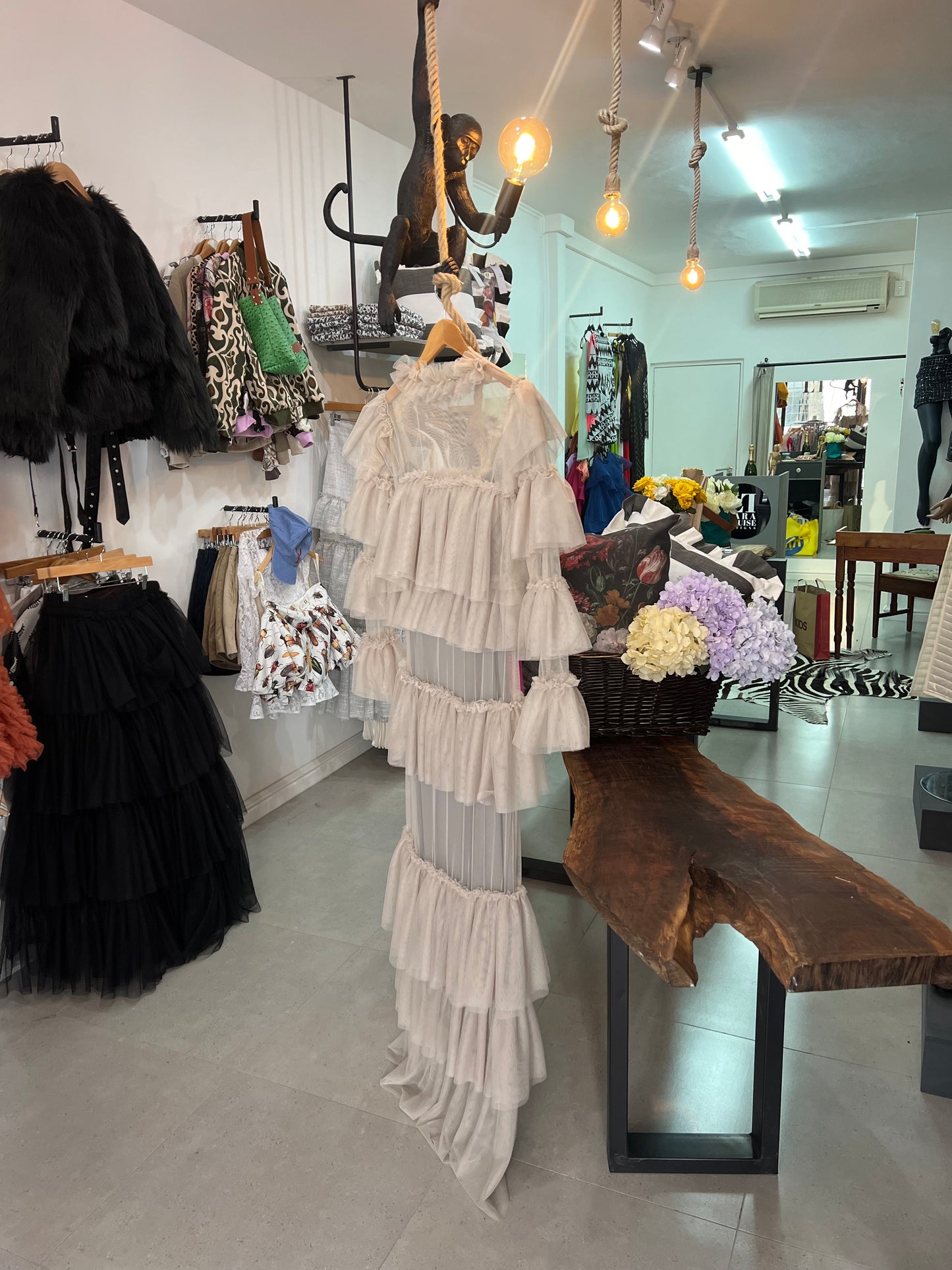 Tiered Tulle Long Sleeve