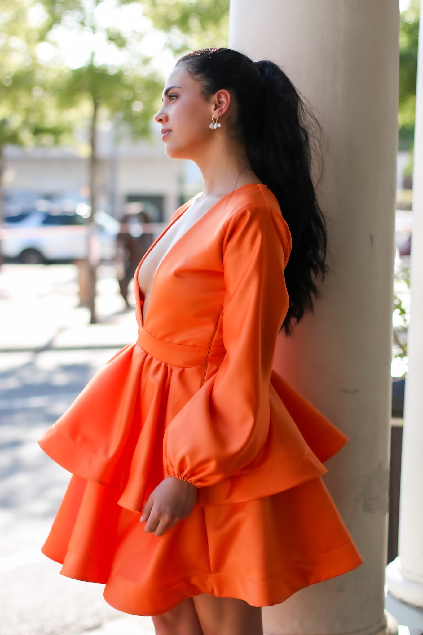 Orange Layered Silk