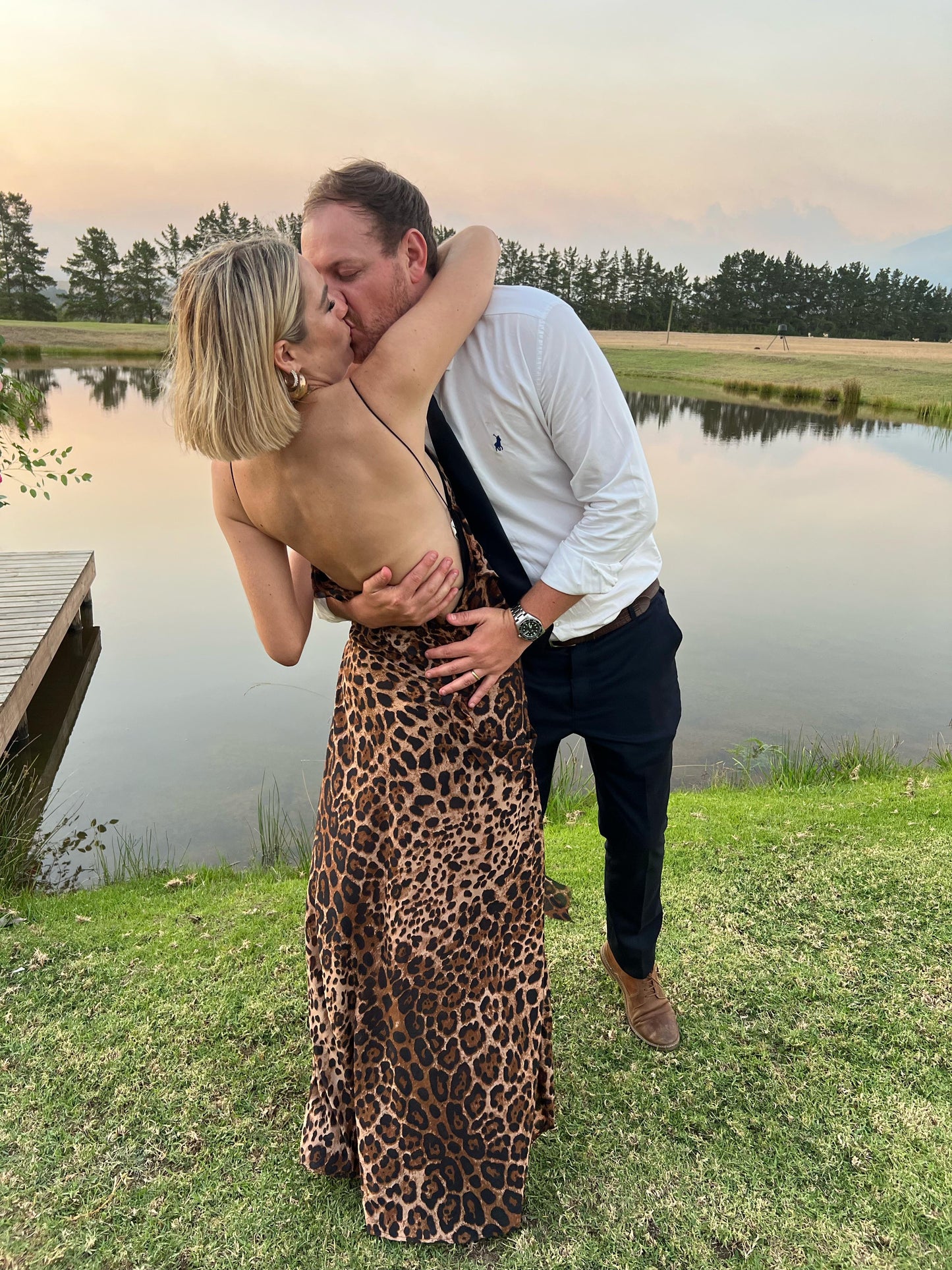 Leopard Print Chiffon Frill Dress