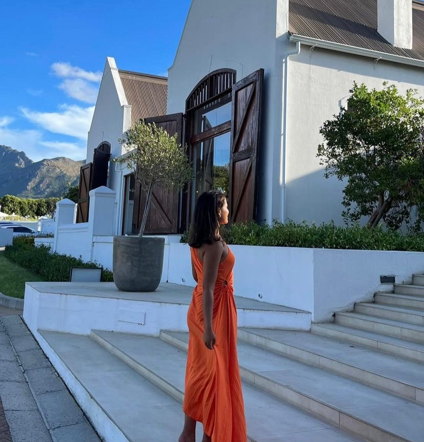 Orange Pleated