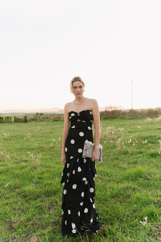 Linen Polka Dot Layered Dress