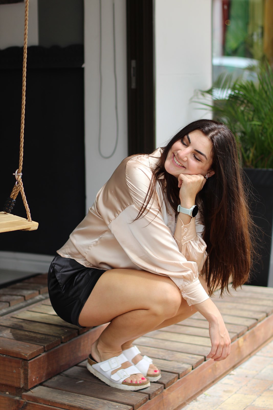 Black Satin Shorts