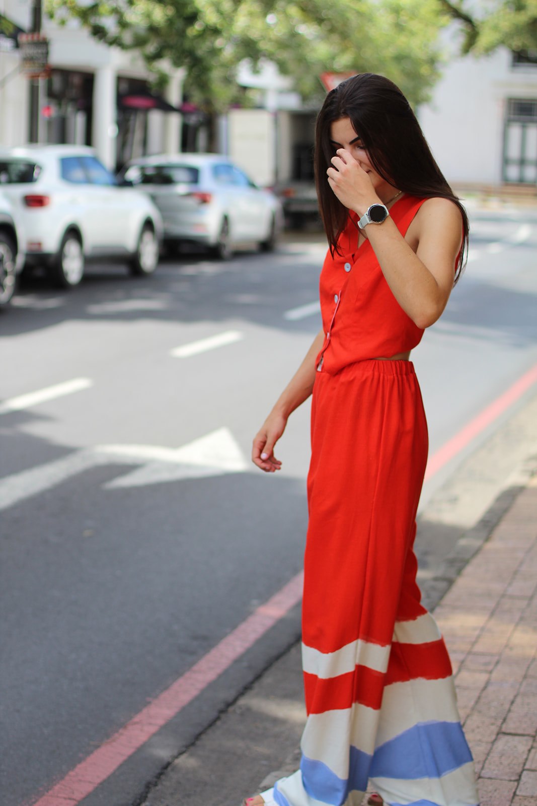 Red Linen Pants