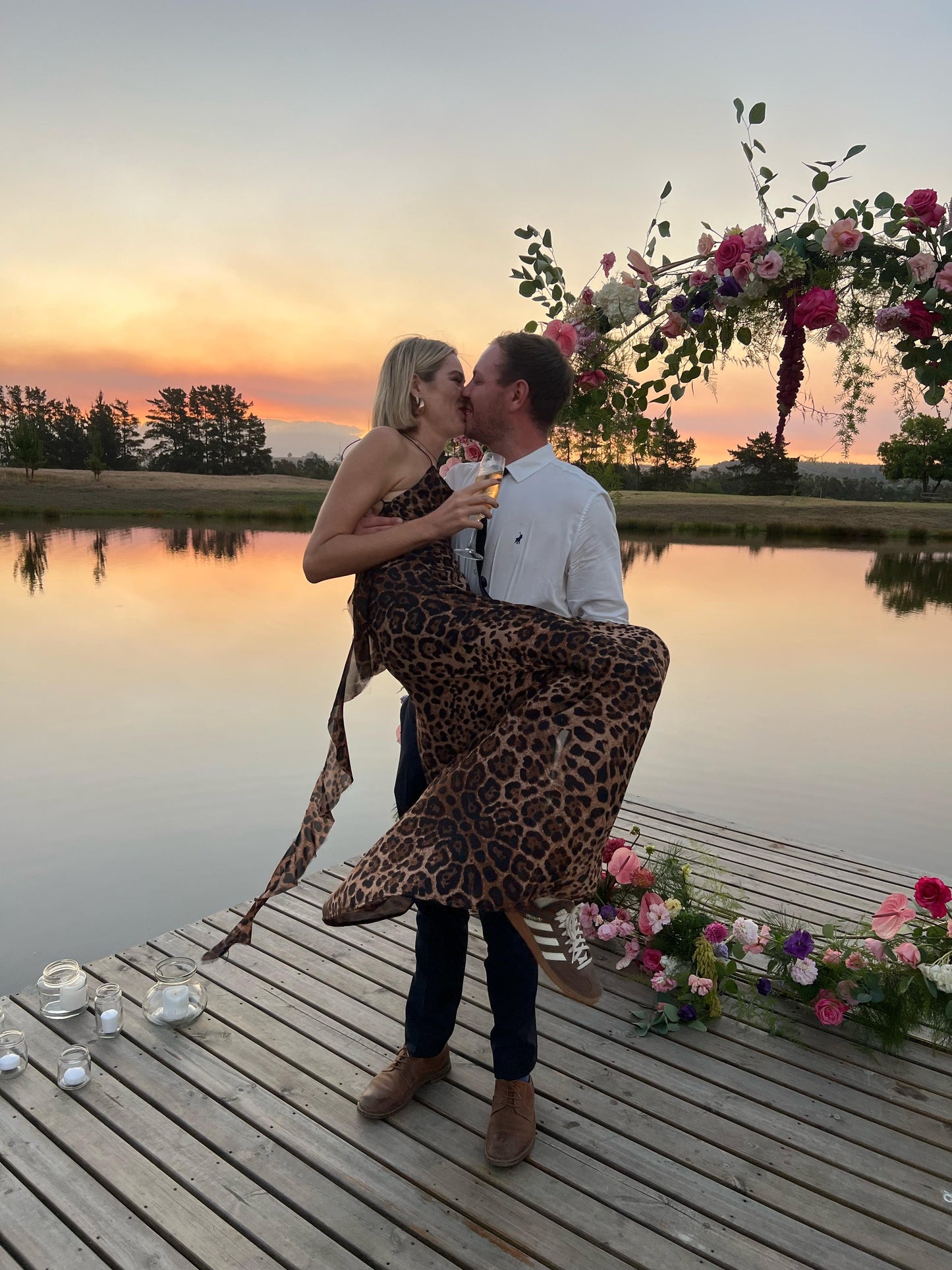 Leopard Print Chiffon Frill Dress