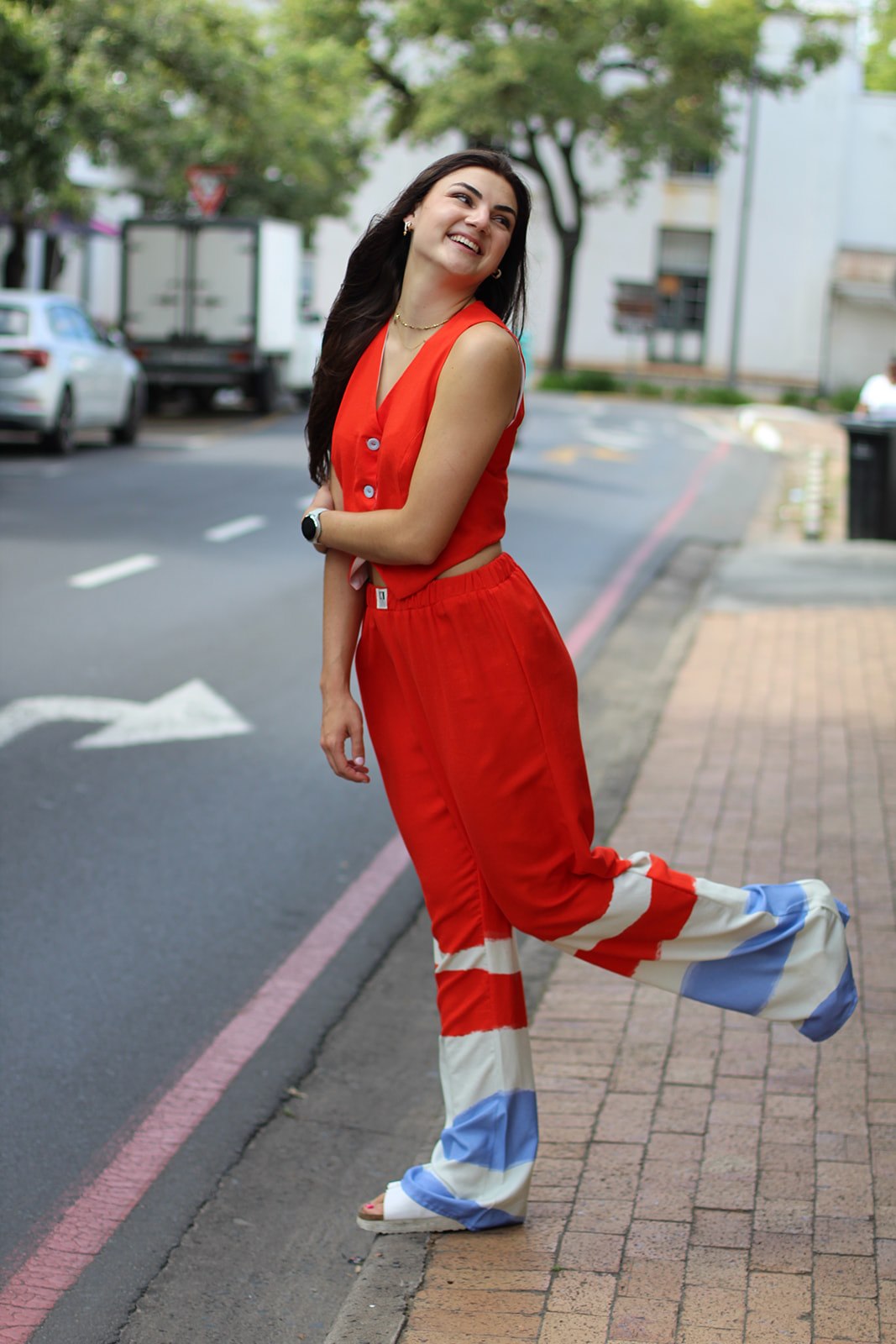 Red Linen Pants
