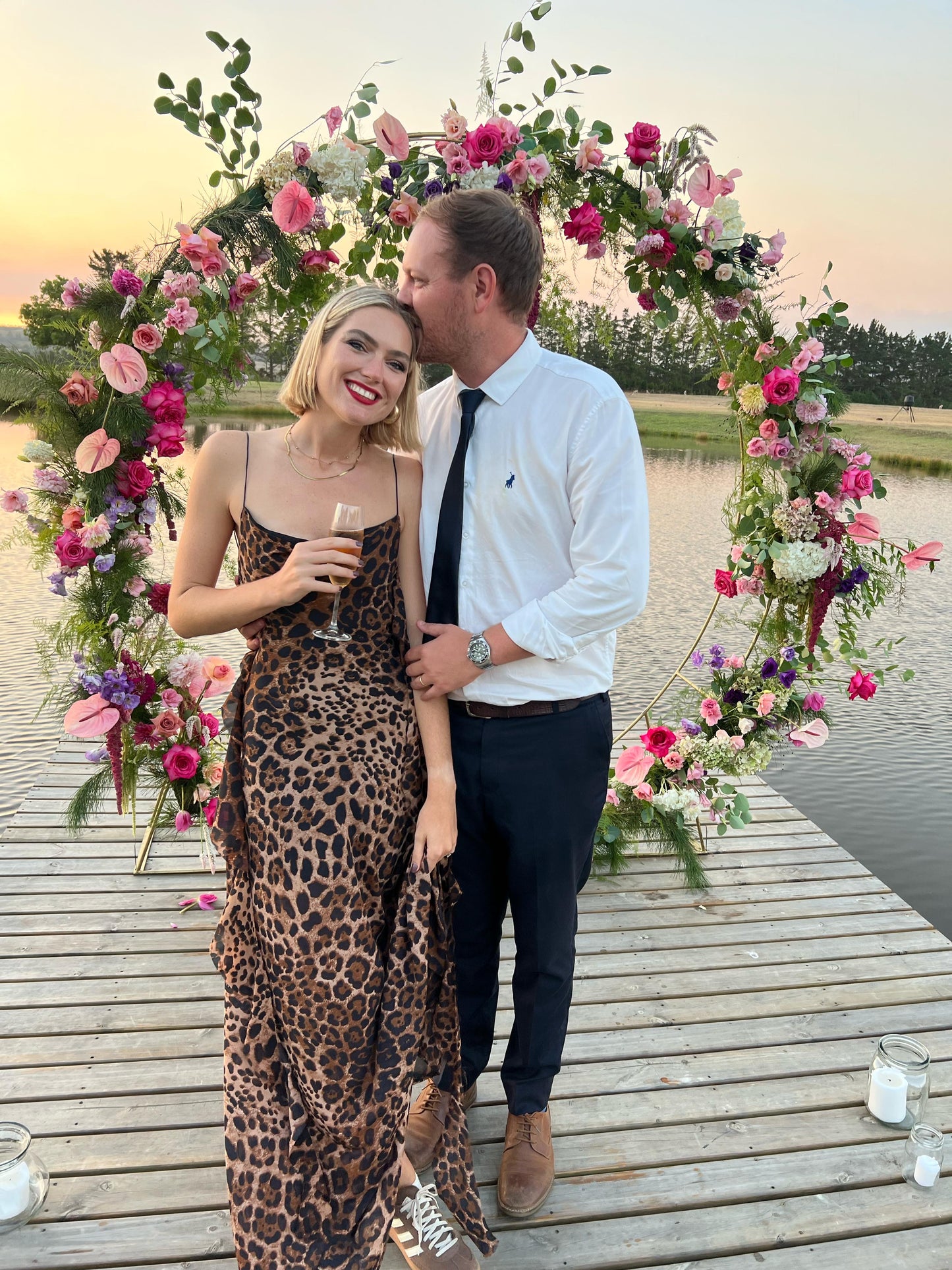 Leopard Print Chiffon Frill Dress