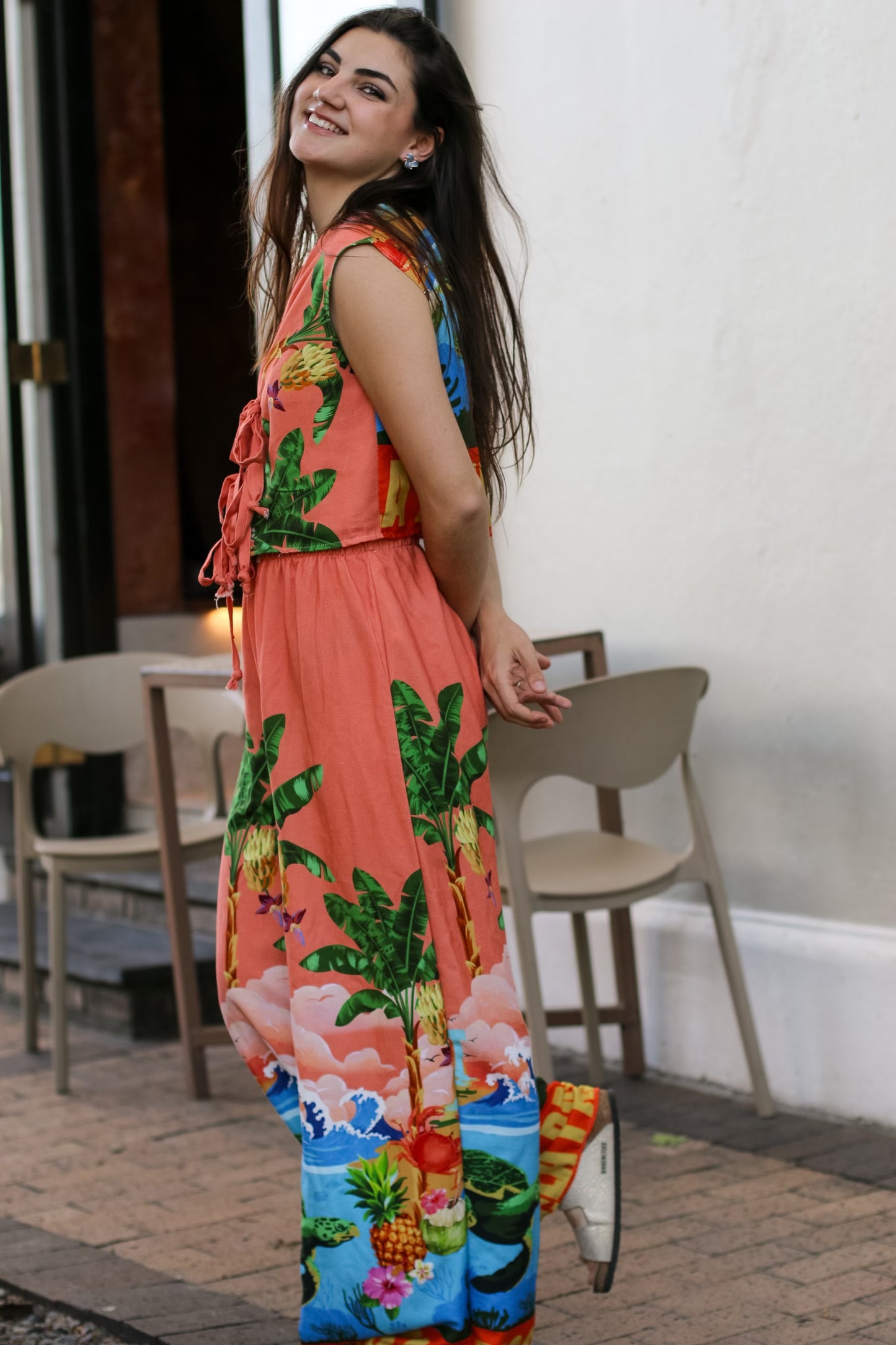 Peach Linen Pants