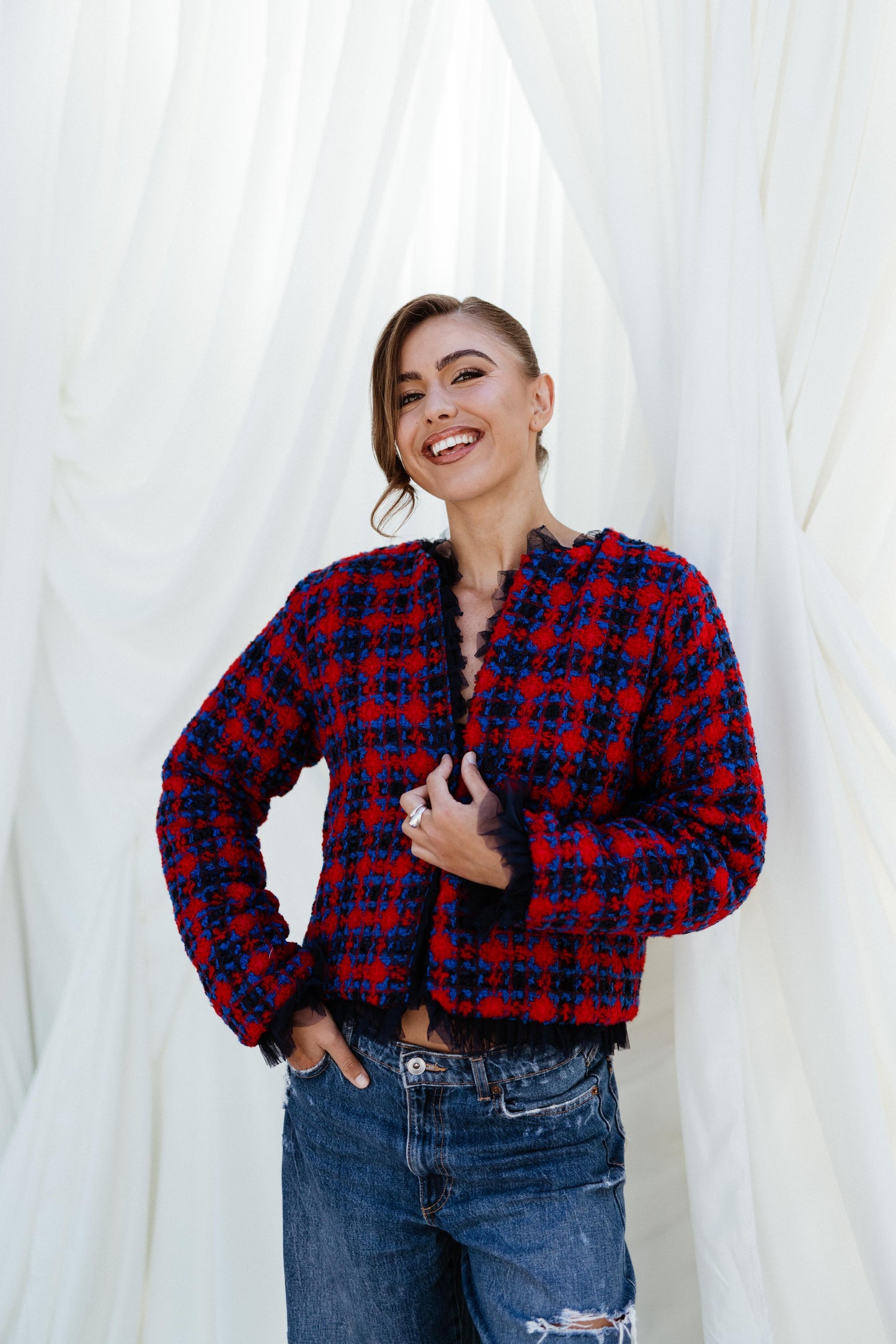 Reversible Navy Frill Jacket