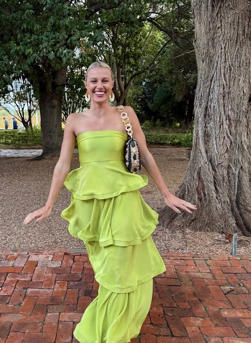 Neon Green Layered Dress