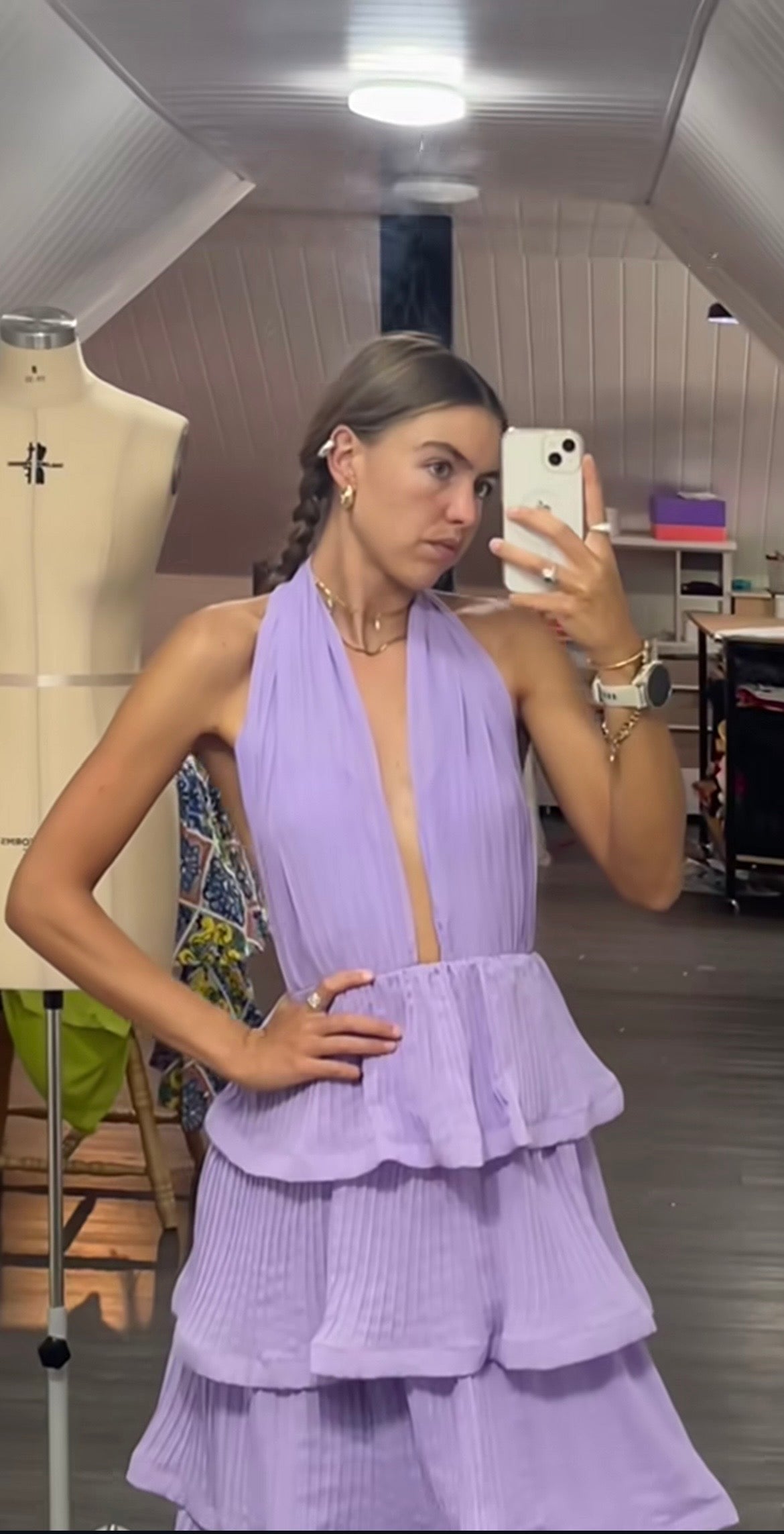 Purple layered dress