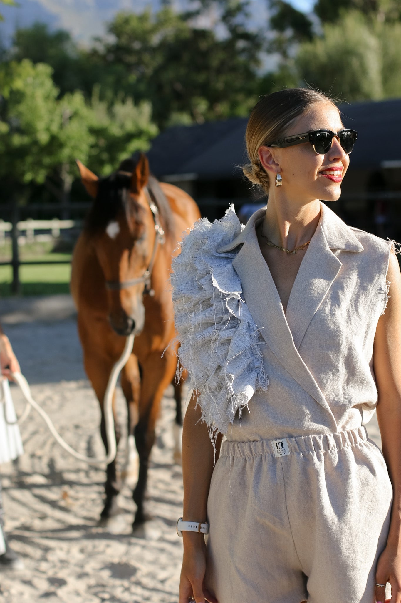 Dune Drift Ruffle Blazer