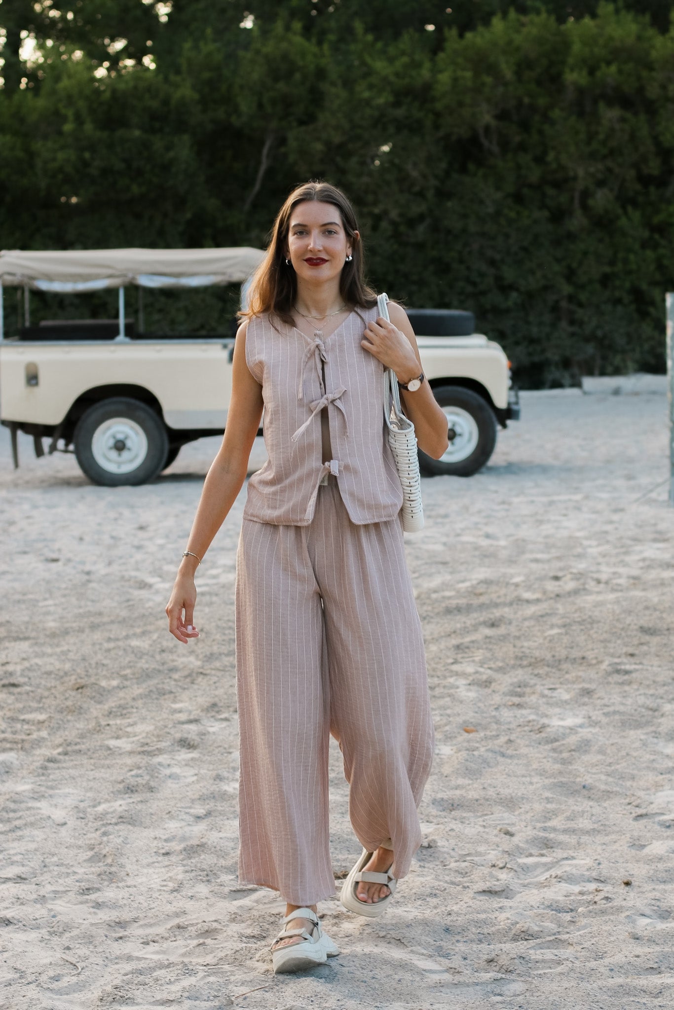 Sandy Whisper Tie-Top