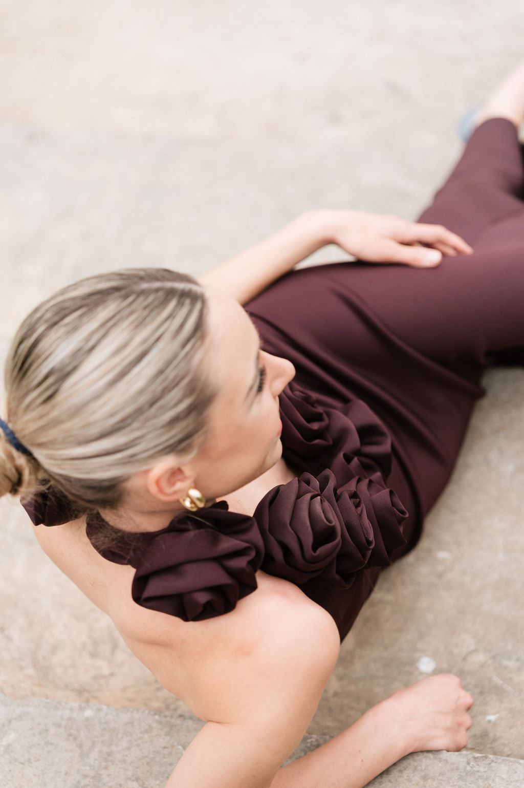 The Rose Sonata Dress in Chocolate-Plum