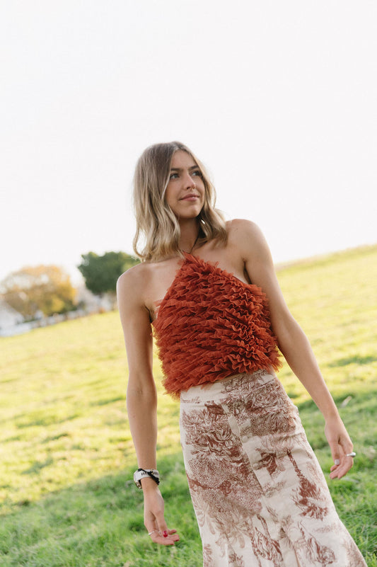 Frill Top Burnt Orange