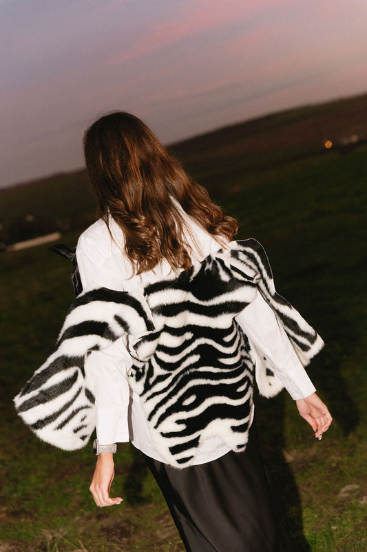 Faux Zebra Sleeveless Fur