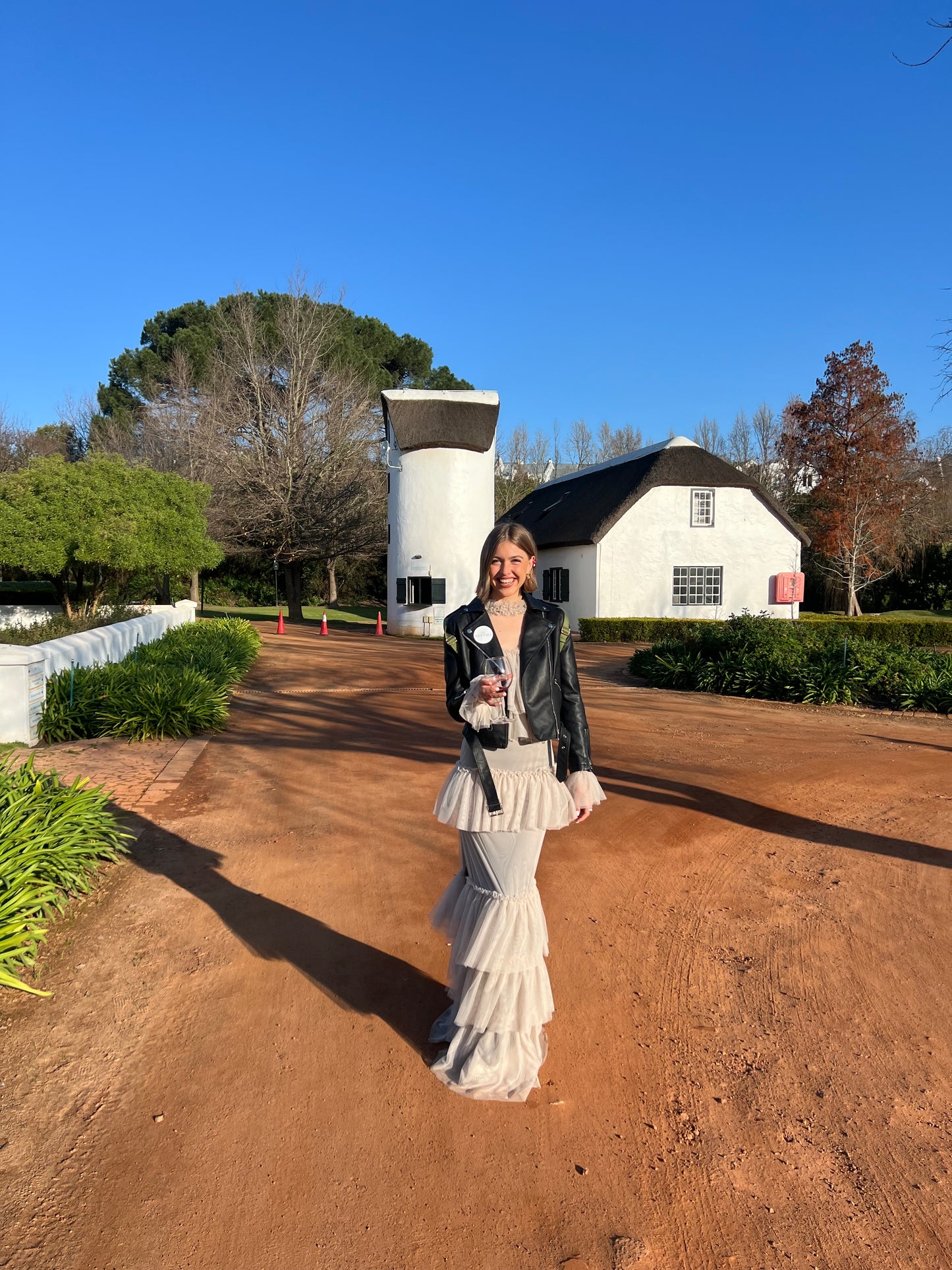 Tiered Beige Tulle Long Sleeve