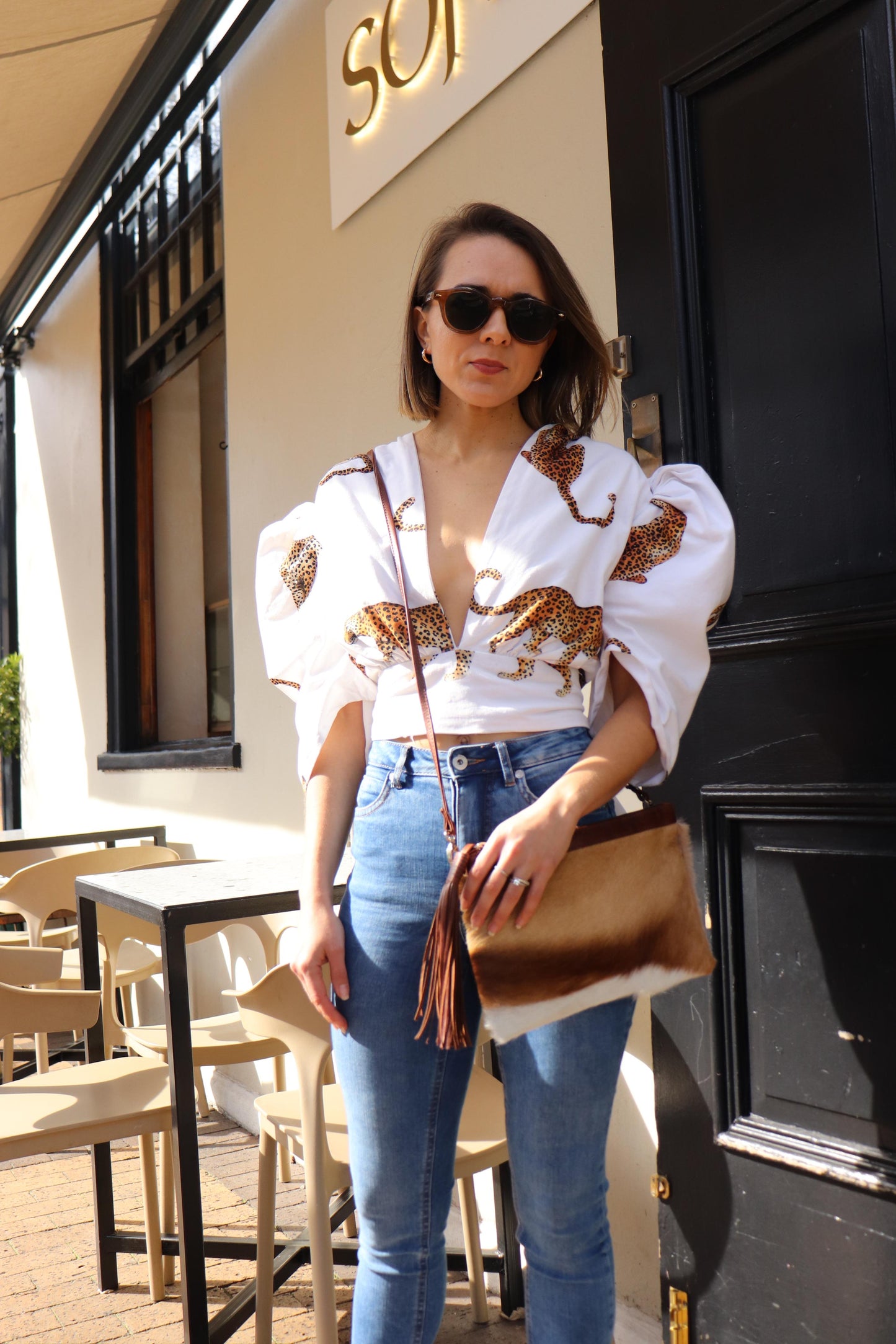 Leopard Tie Top