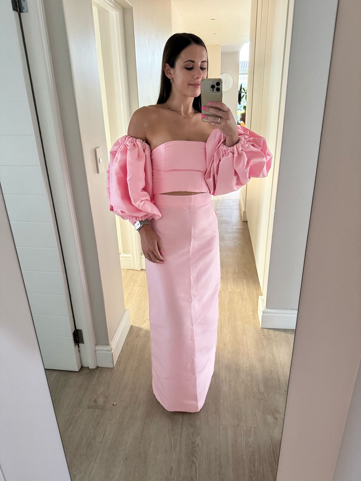 Two Piece Puff Sleeve Dress