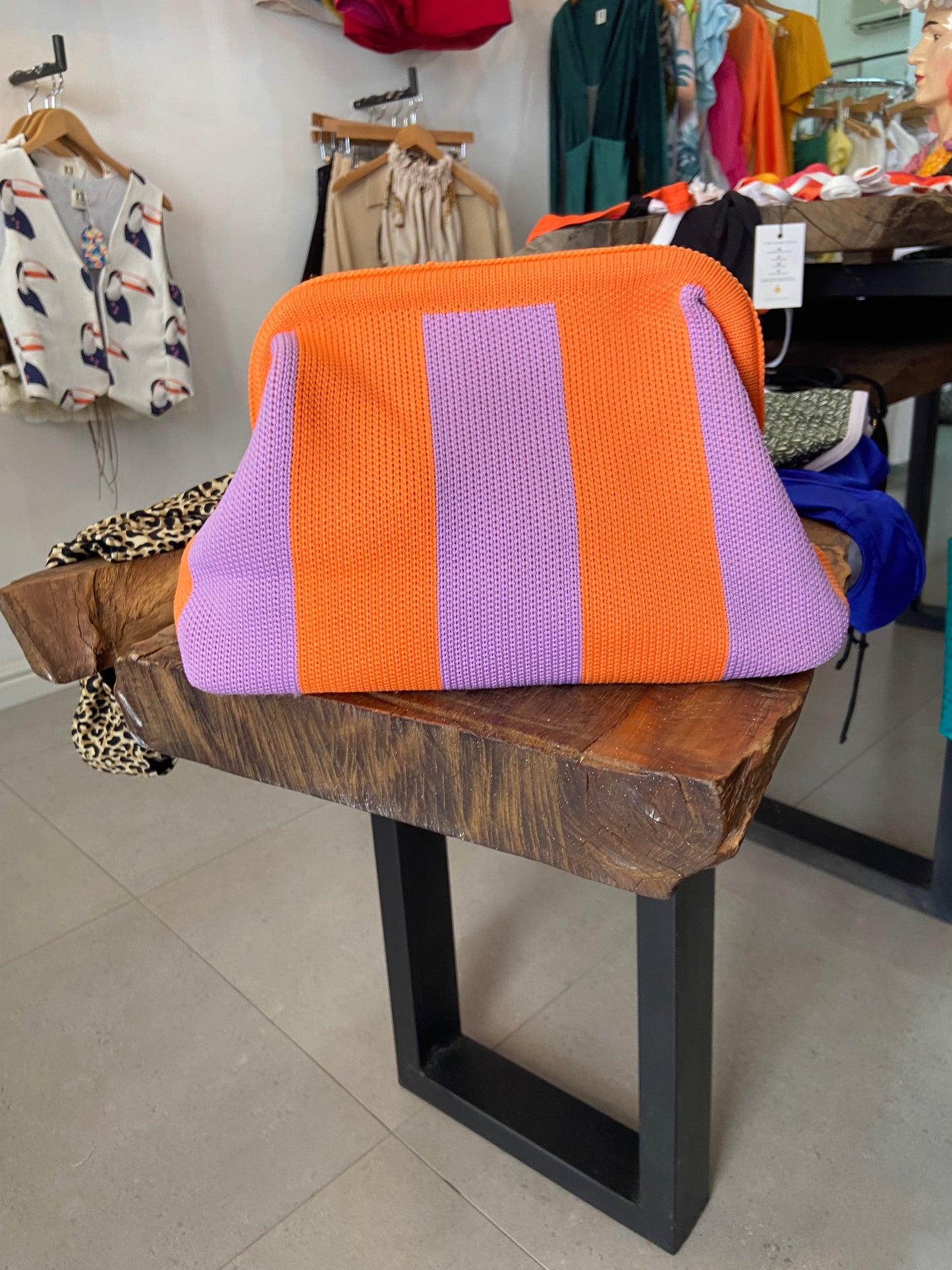 Vibrant Stripes Clutch