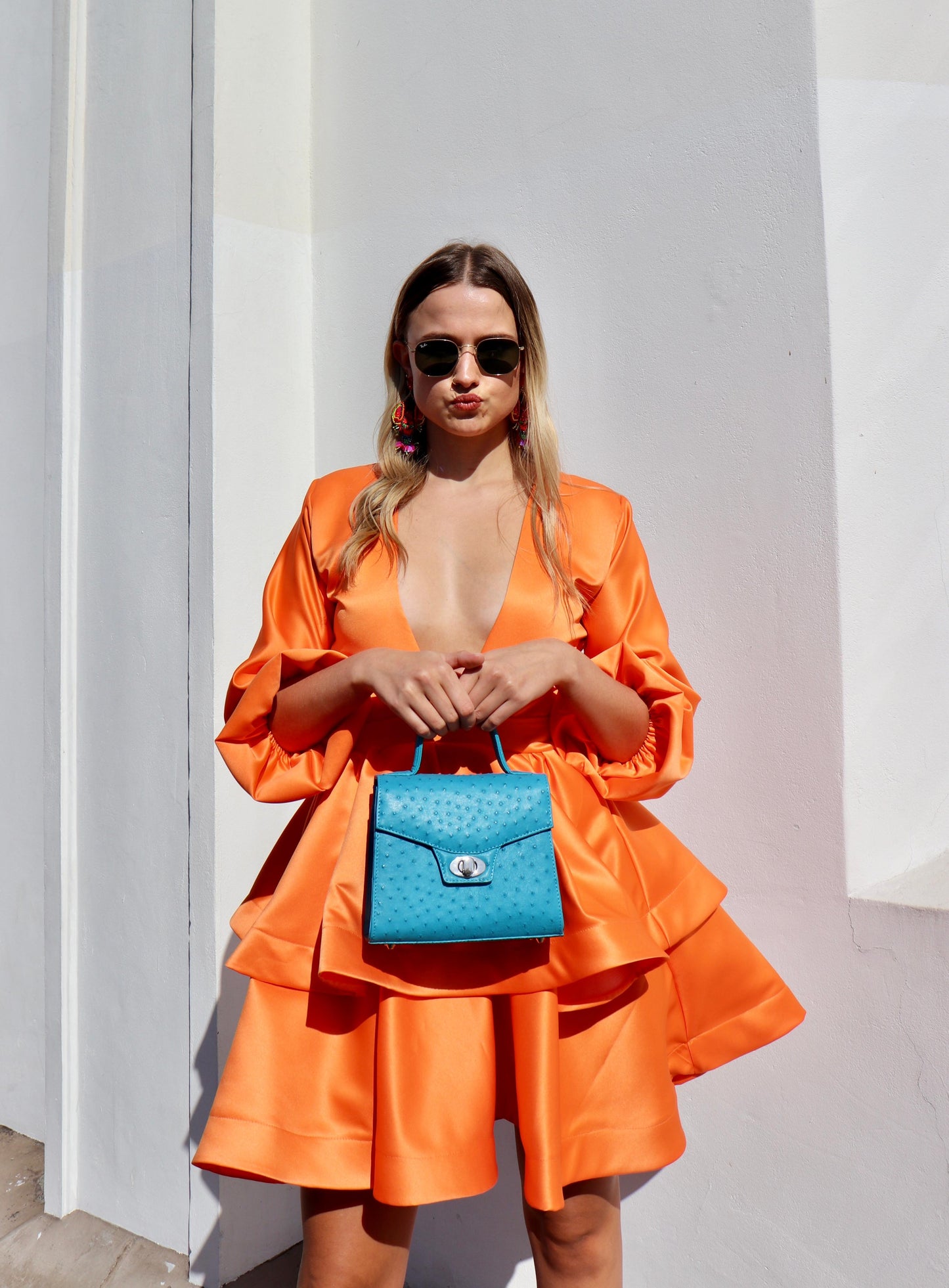 Orange Mini Layered Dress