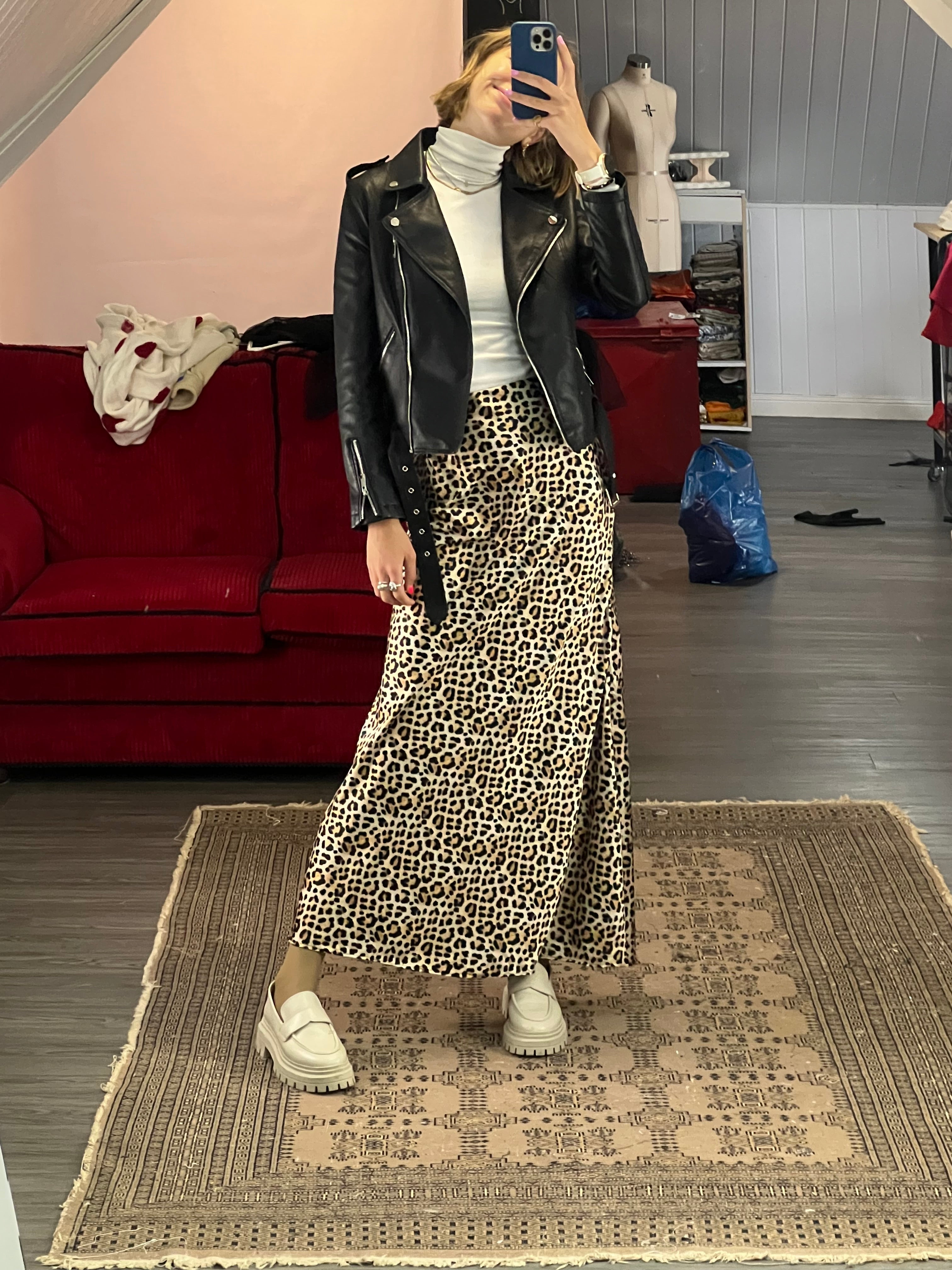 Leopard print skirt silk best sale