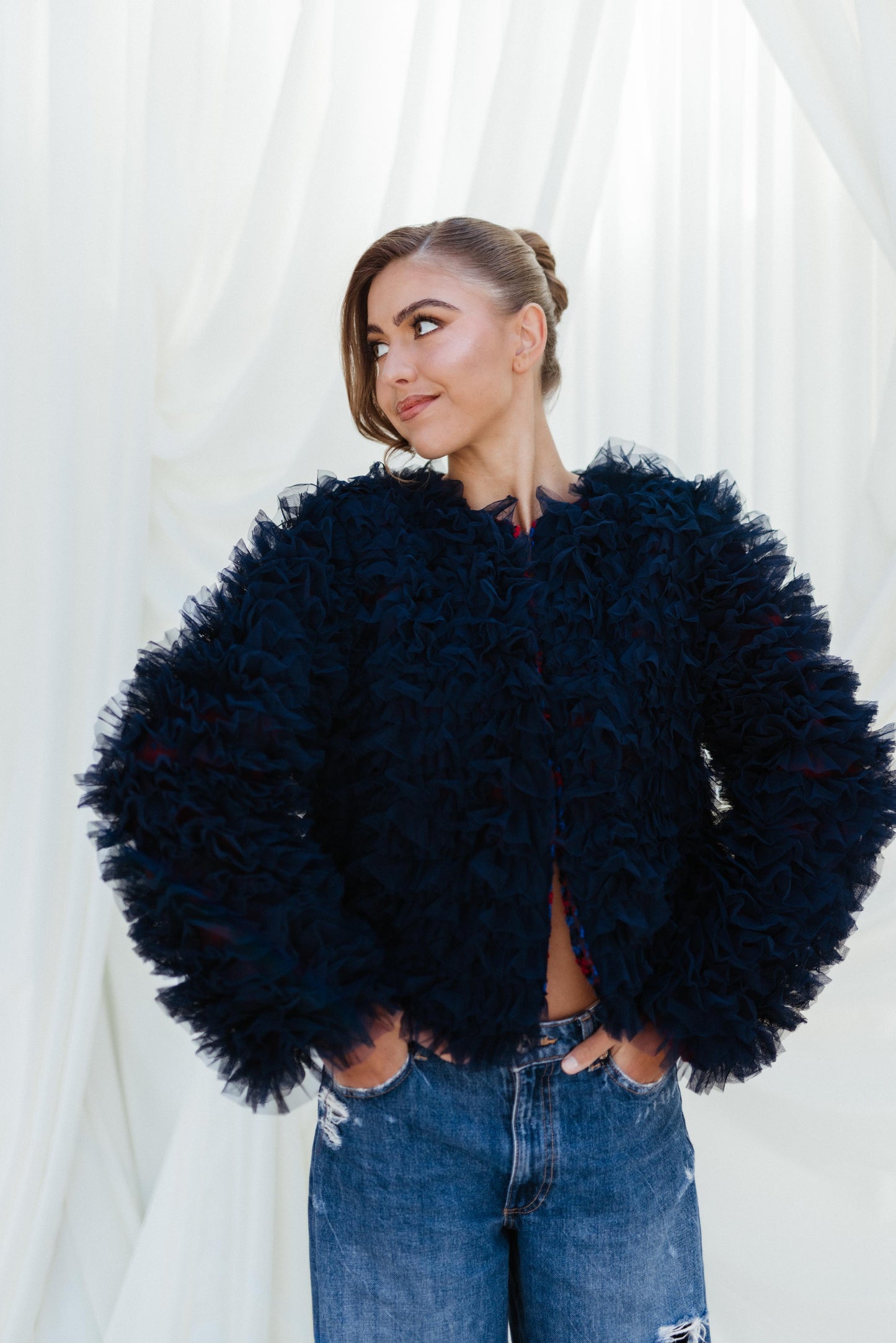 Reversible Navy Frill Jacket