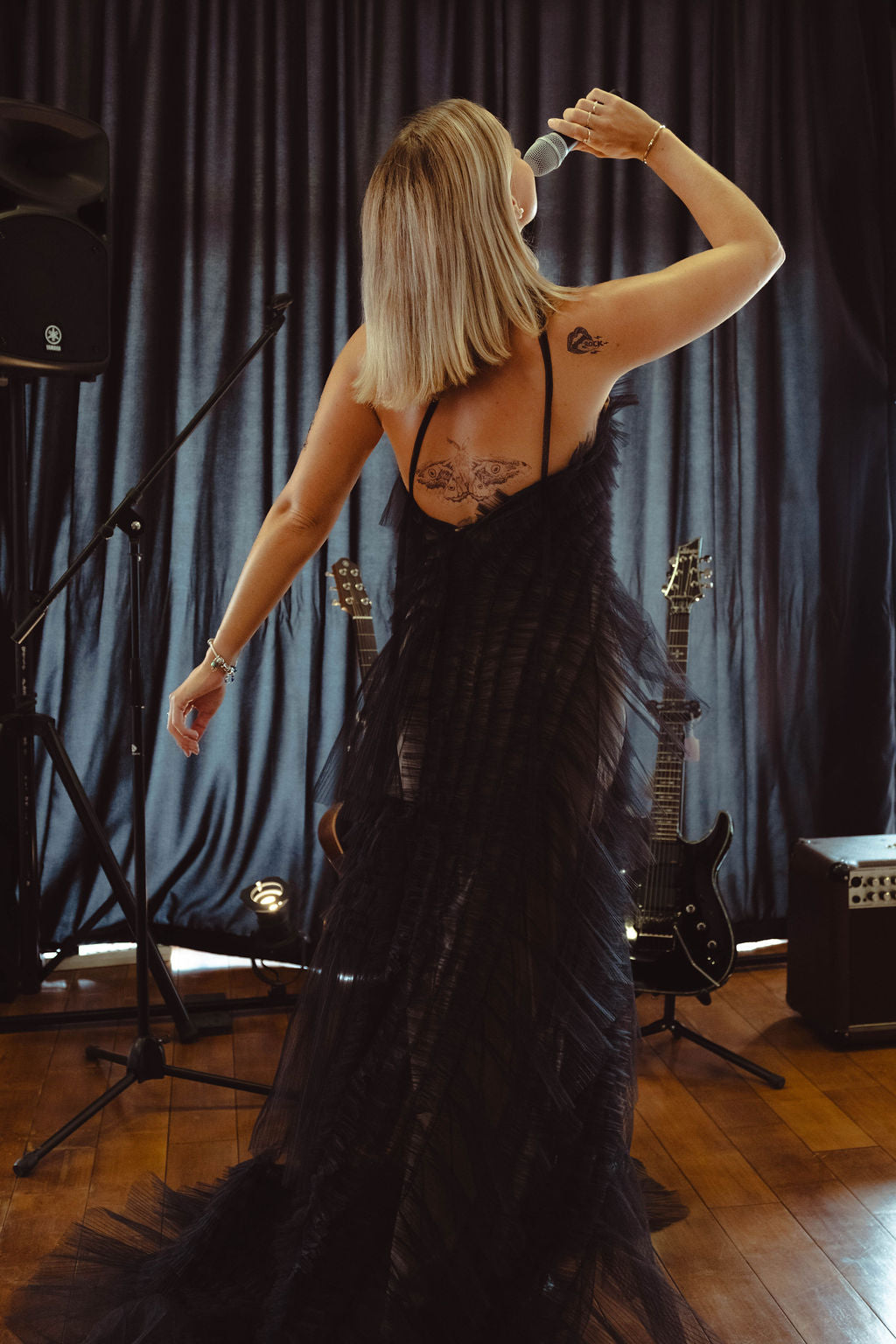 Black tulle dress