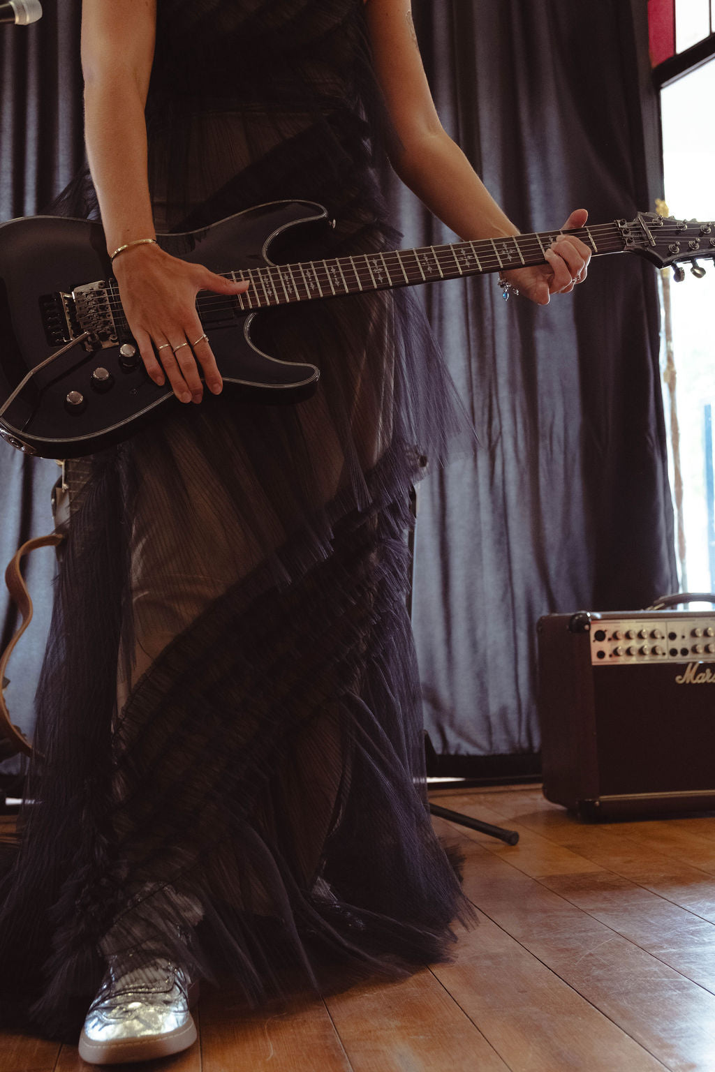 Black tulle dress