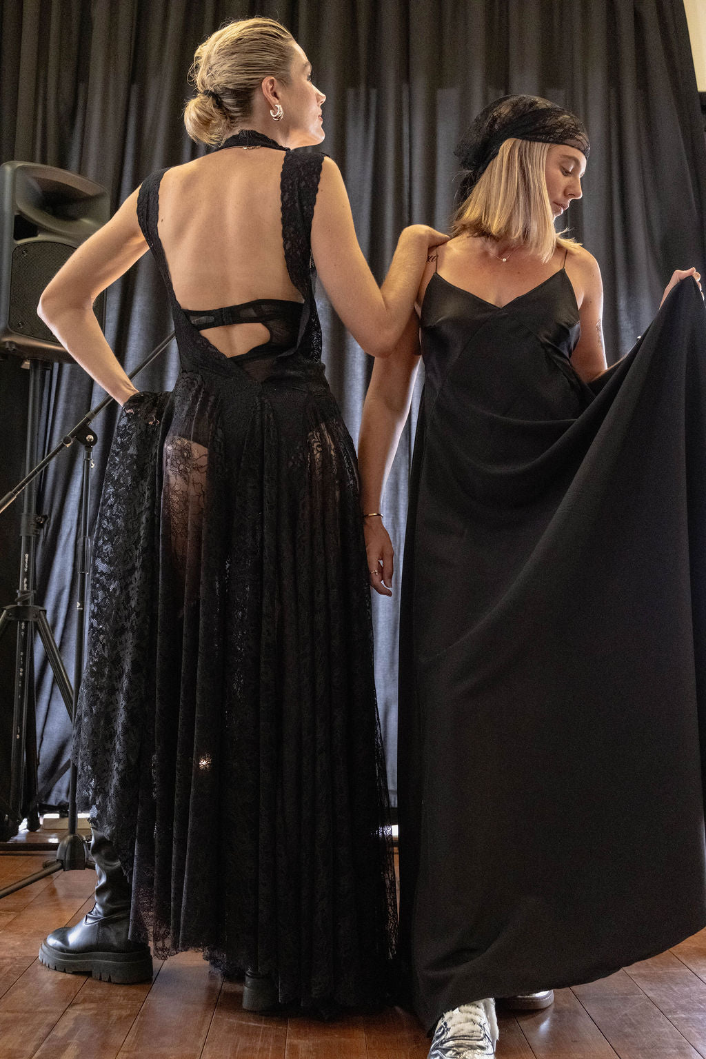 Black slip dress