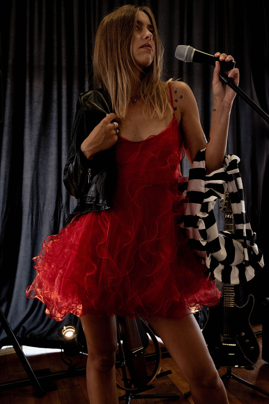 Organza frilled dress