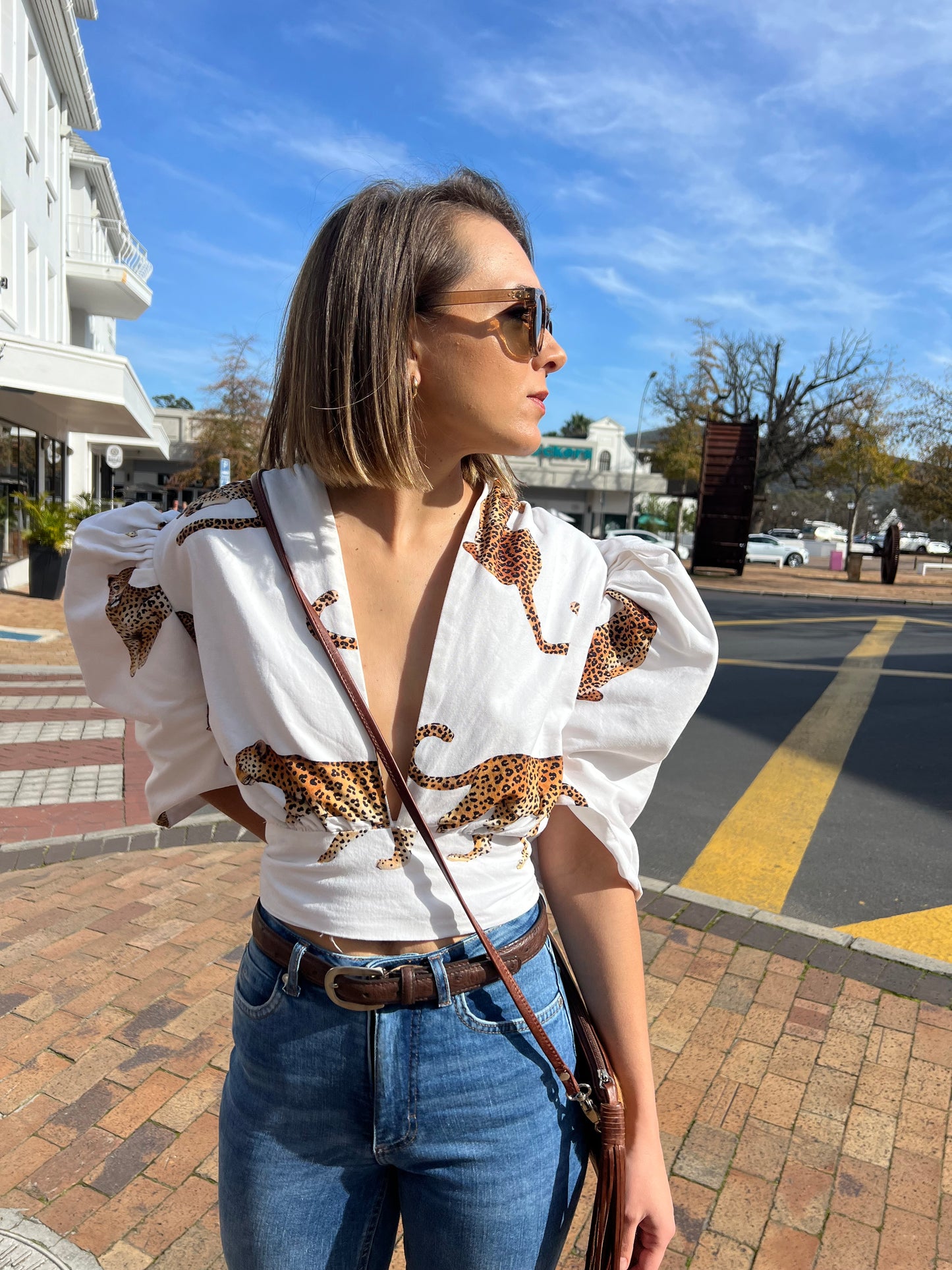 Leopard Tie Top