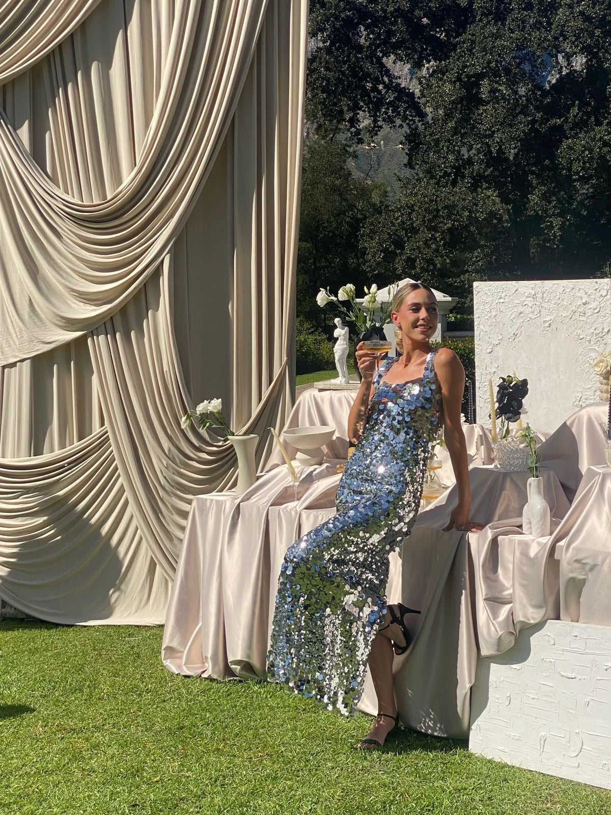 Silver disc dress
