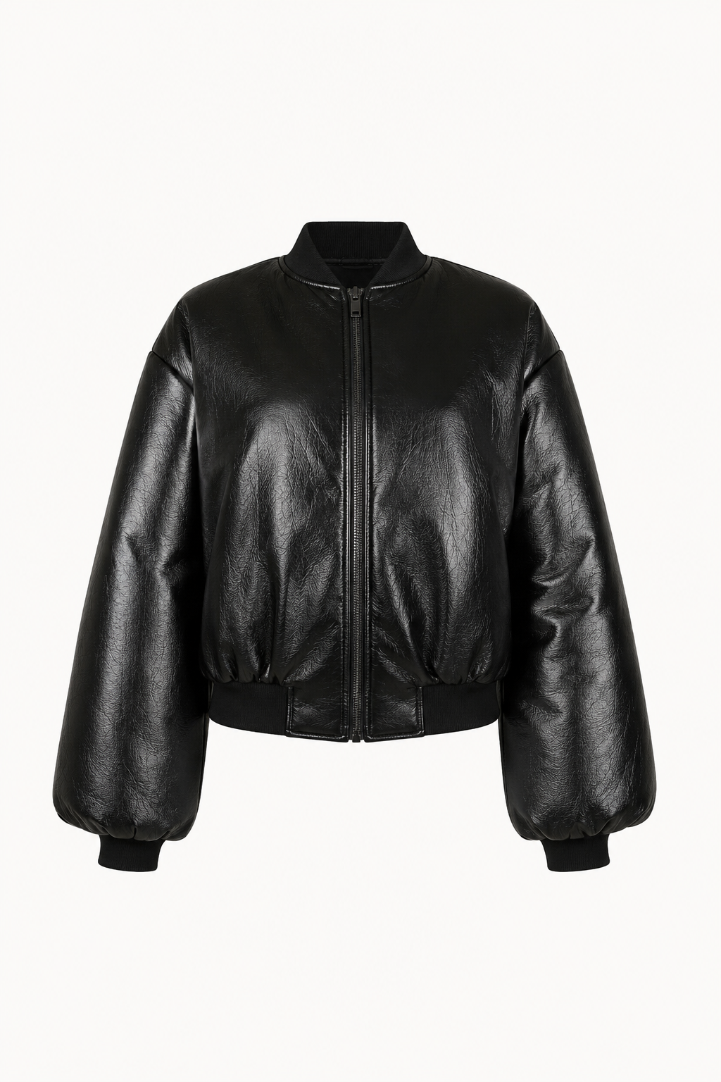 Black & White Reversible Pleather Bomber