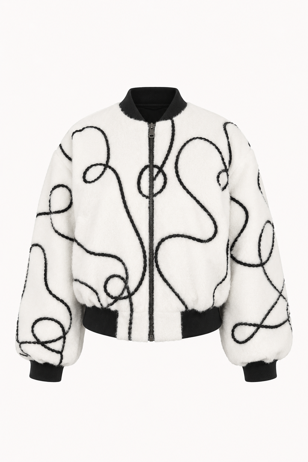 Black & White Reversible Pleather Bomber