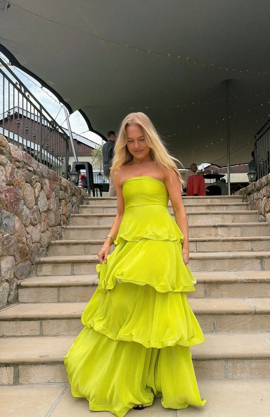 Neon Green Layered Dress