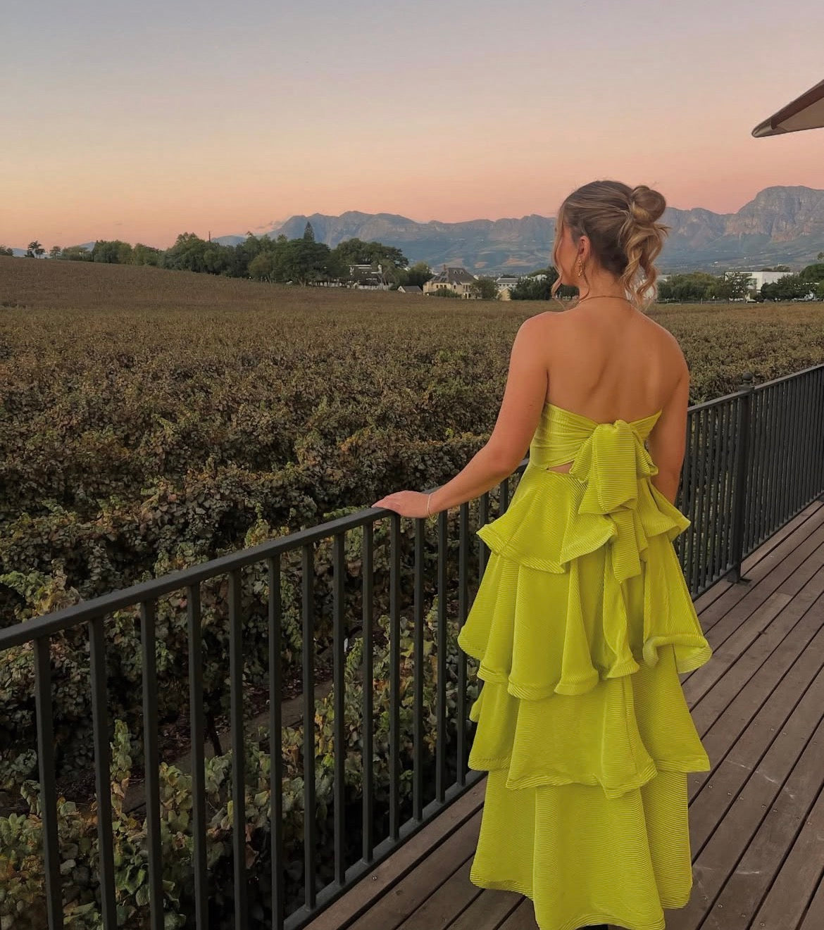 Neon Green Layered Dress