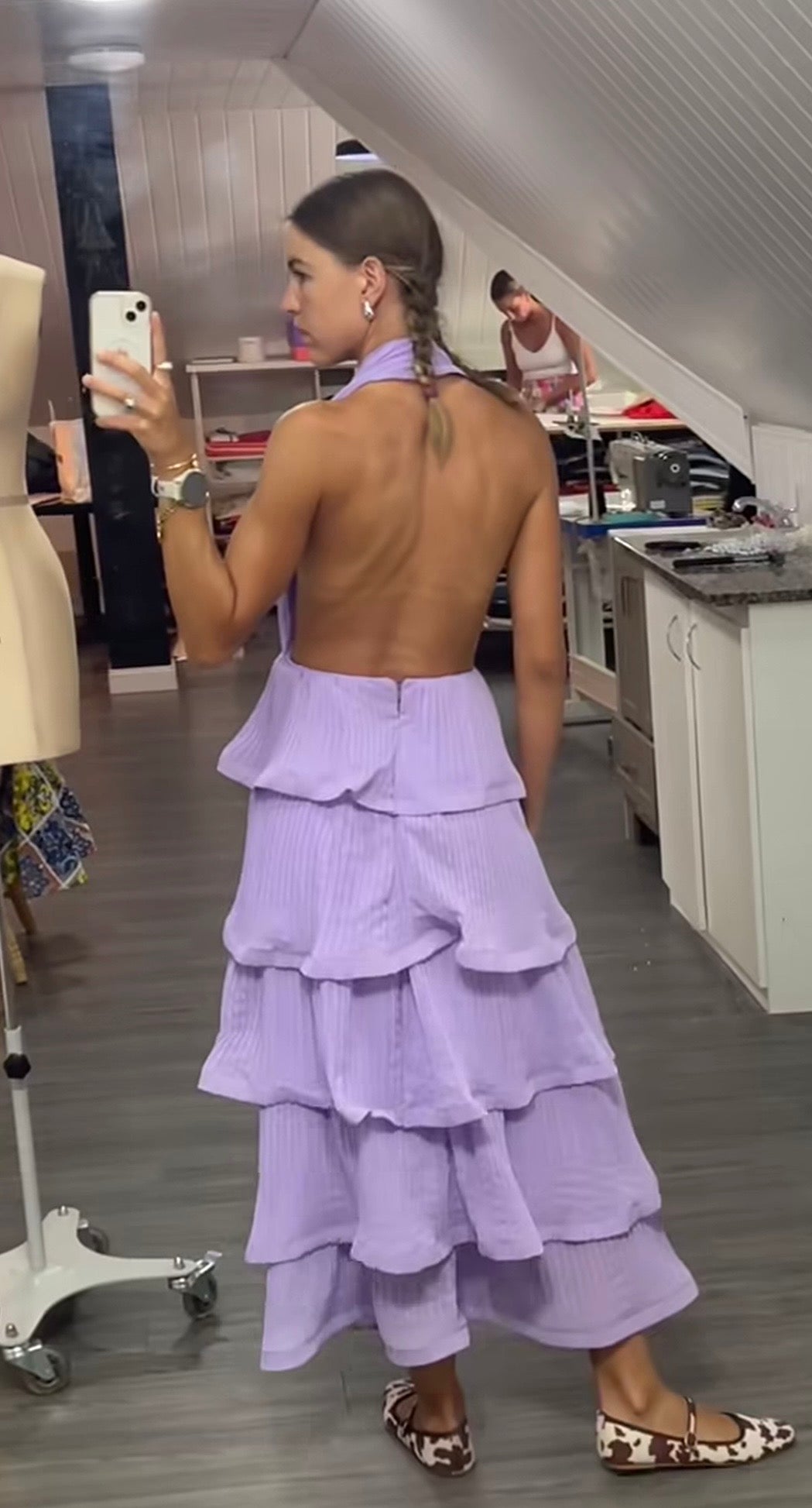Purple layered dress