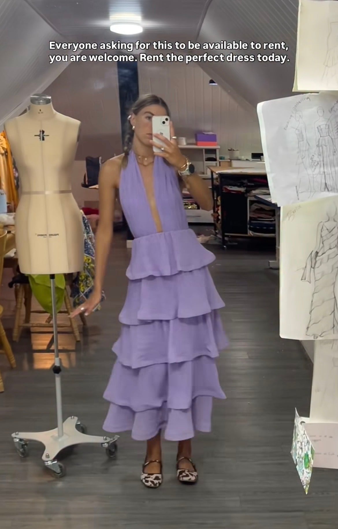 Purple layered dress