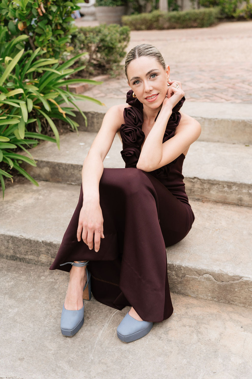 The Rose Sonata Dress in Chocolate-Plum