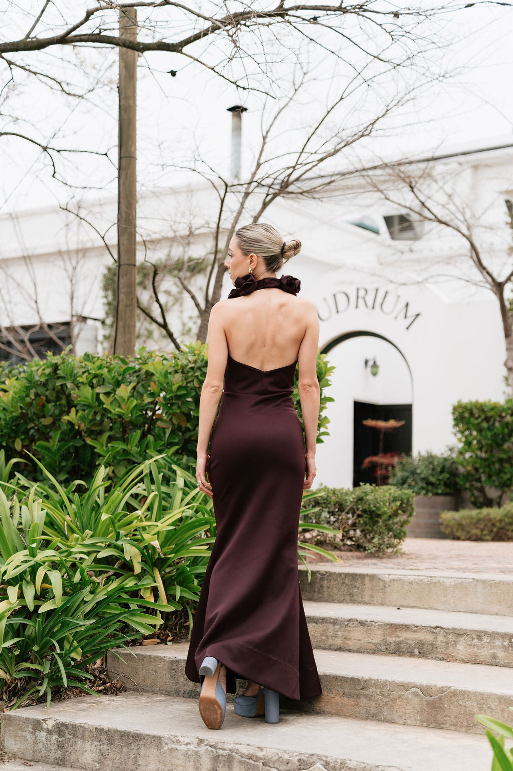 The Rose Sonata Dress in Chocolate-Plum