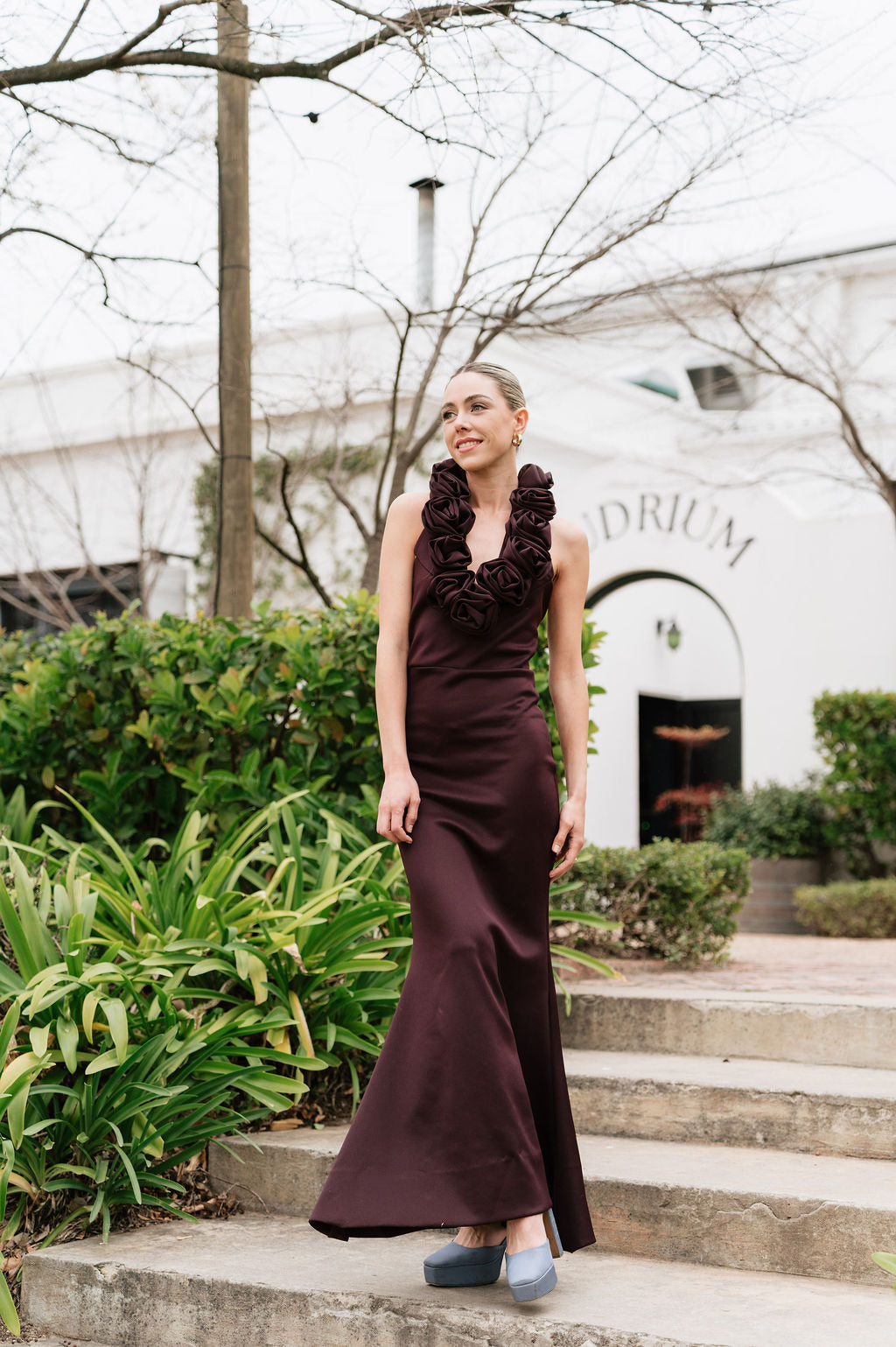 The Rose Sonata Dress in Chocolate-Plum