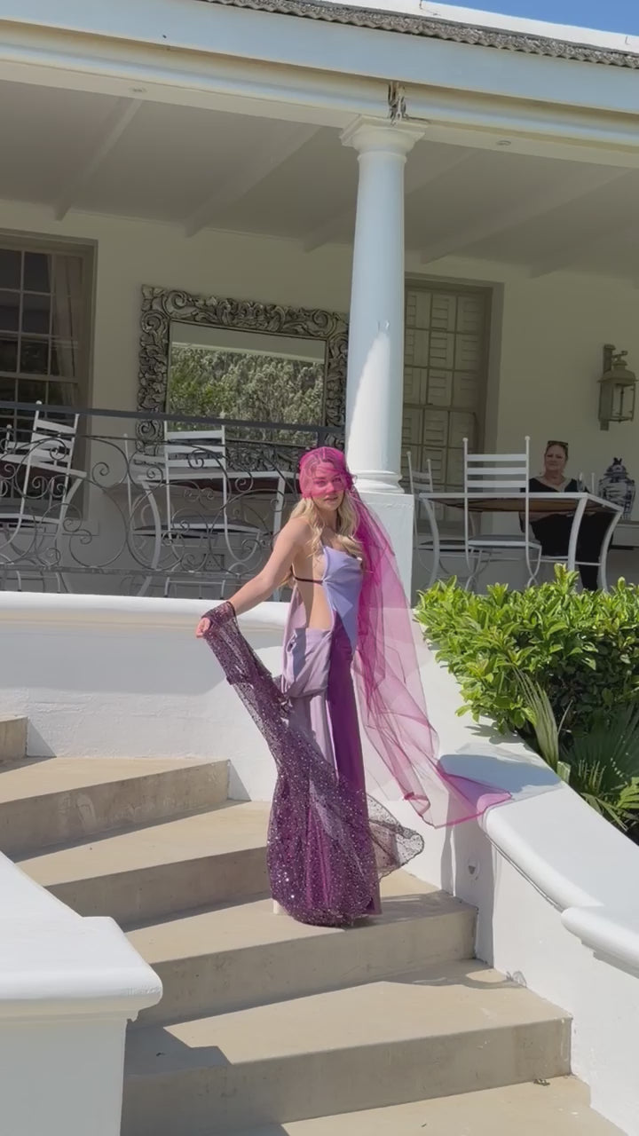 The Wisteria Dress in Lilac & Plum - twirl